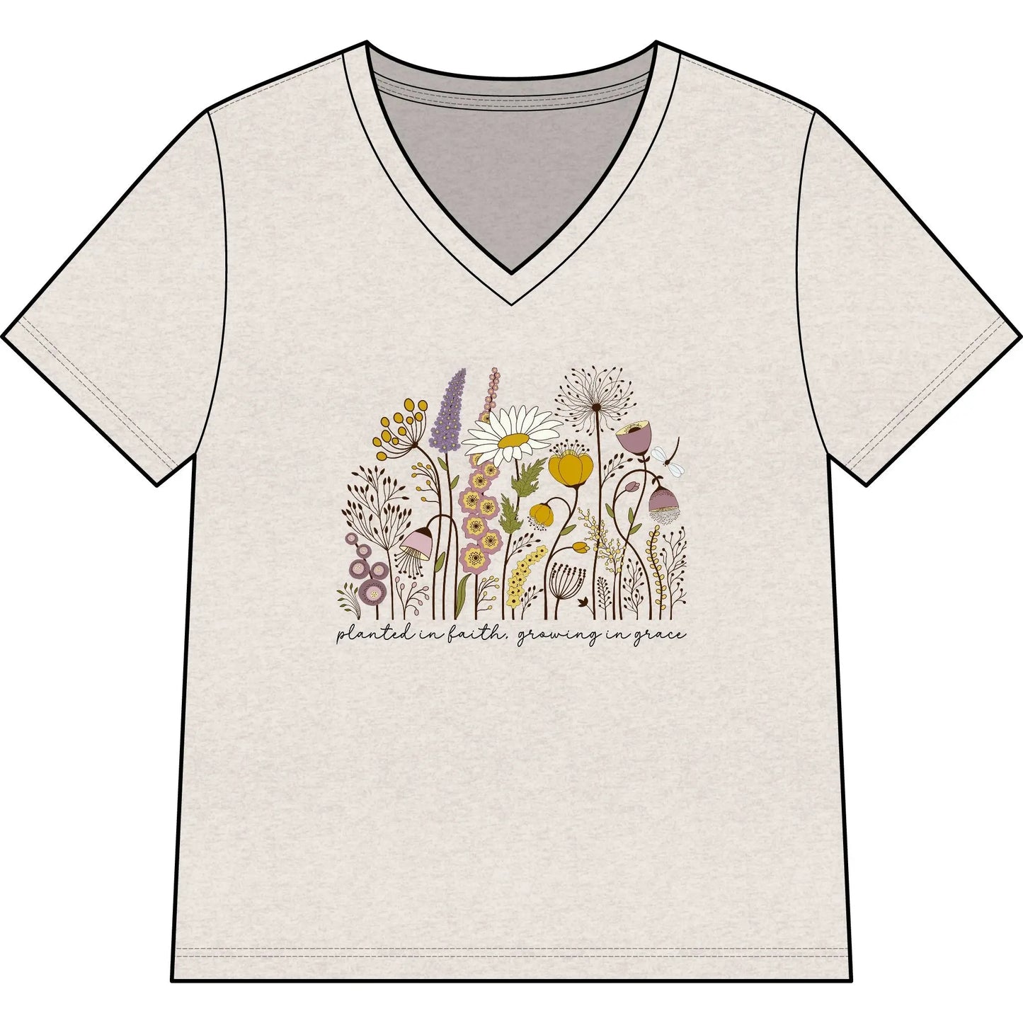 Planted in Faith, Growing in Grace Wildflower Tee — Christian Mother's Day Gift Printify