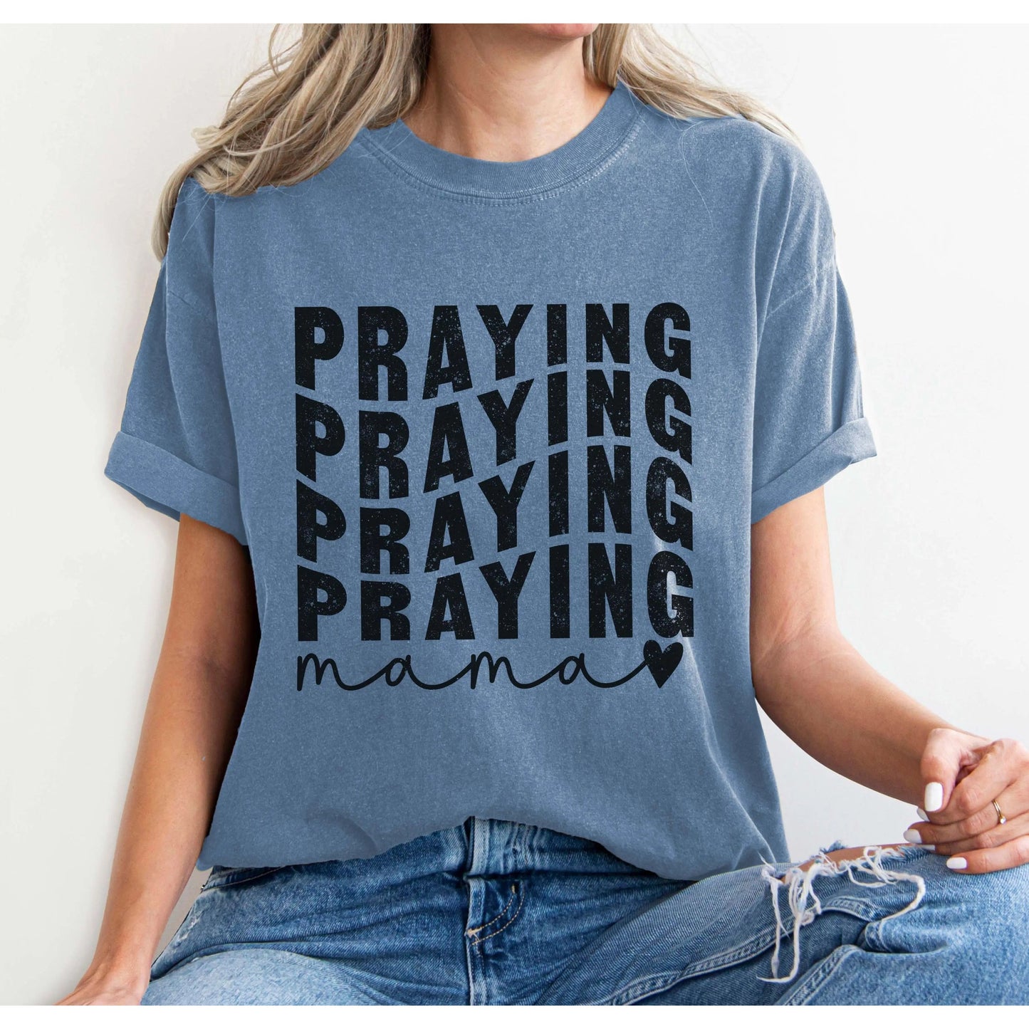 Praying Mama Christian Tshirt | Grammy, Nana, Gigi, Mimi Printify