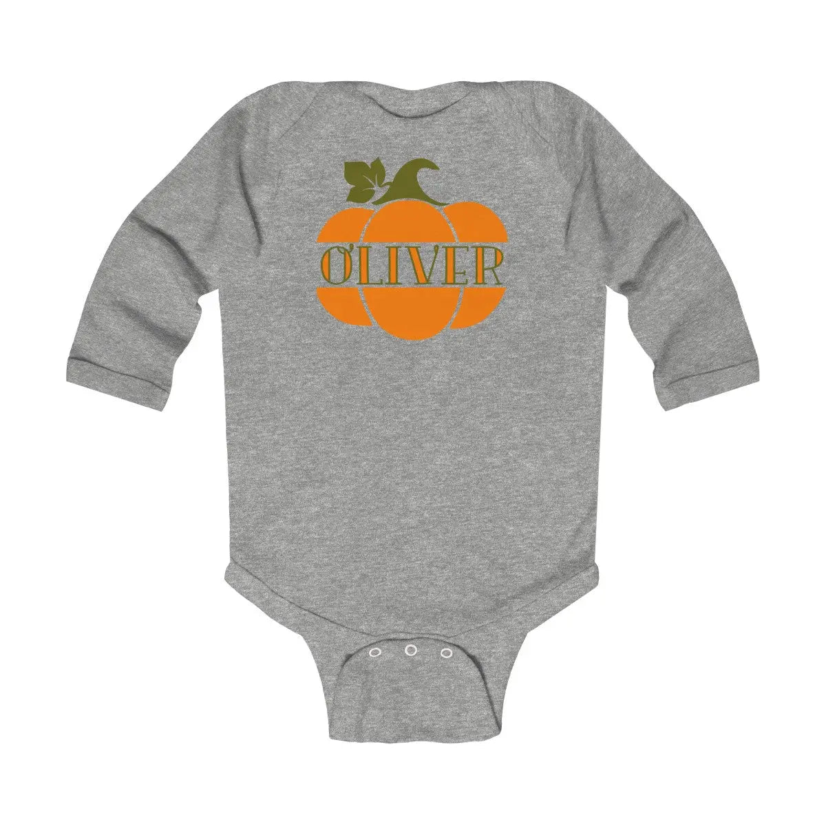 Pumpkin Name Infant Long Sleeve Onesie - Amazing Faith Designs