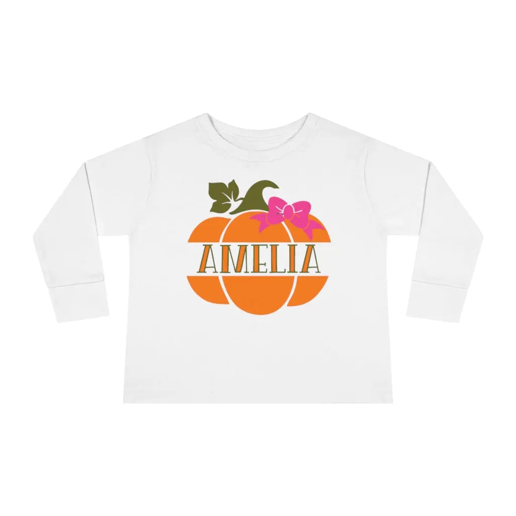 Pumpkin Name Toddler Long Sleeve Tee 2T 3T 4T 5T Printify