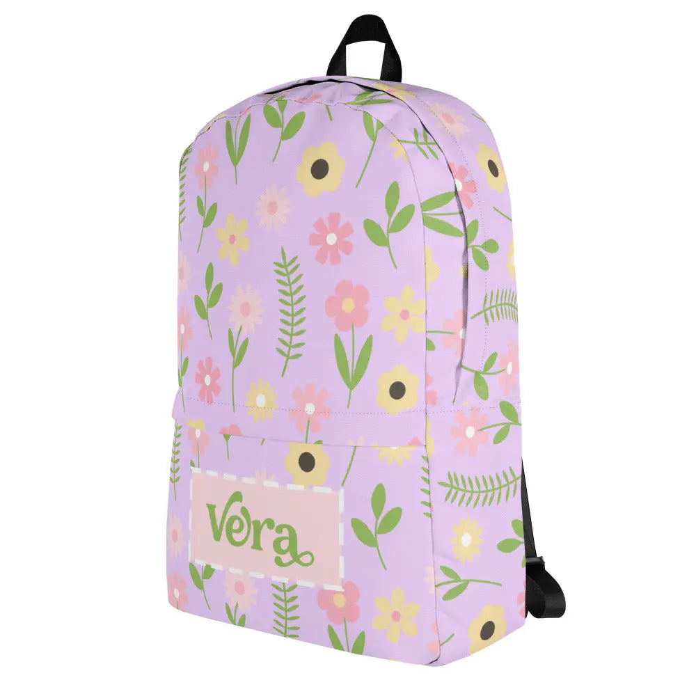 Purple Flowers Personalized Backpack Amazing Faith Designs