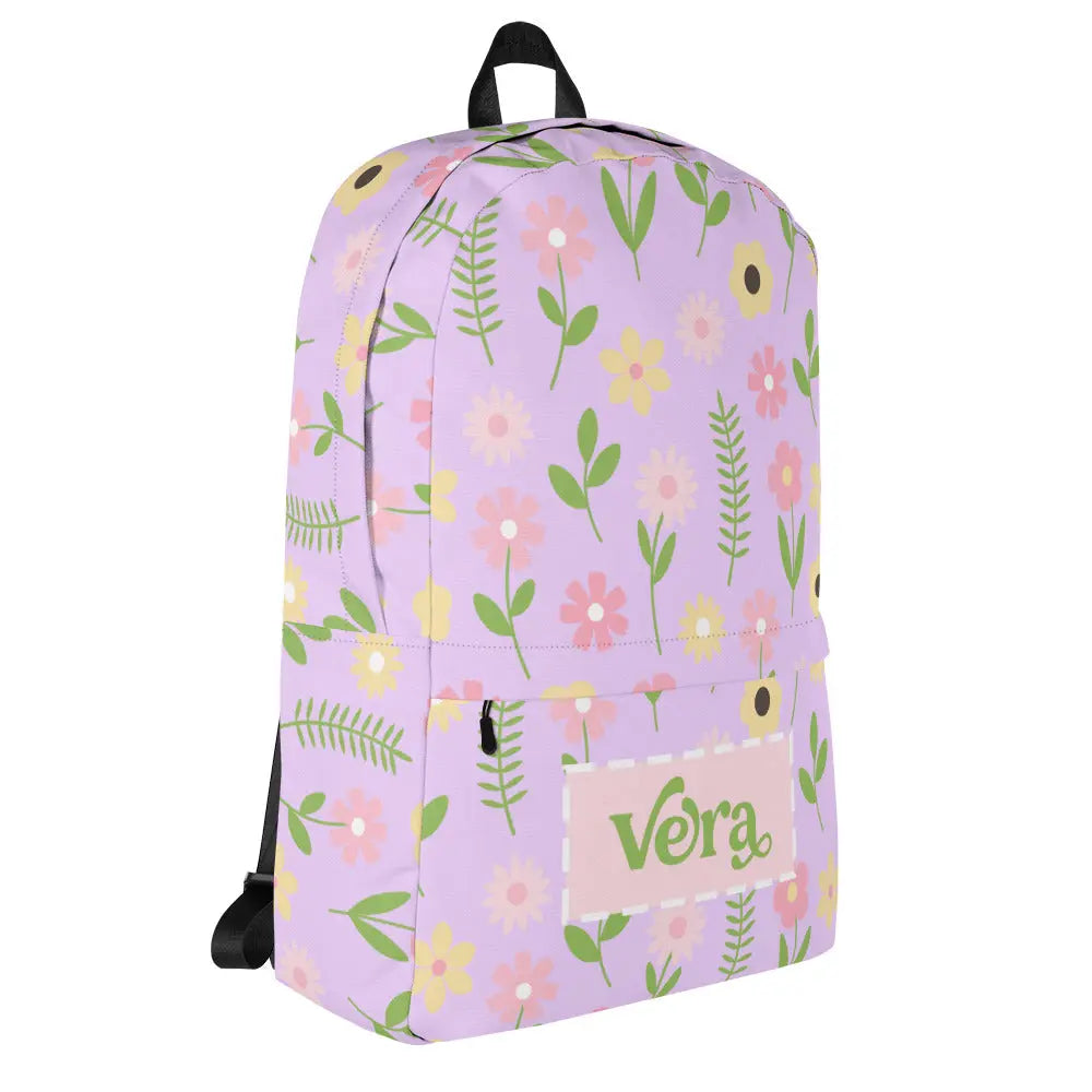 Purple Flowers Personalized Backpack Amazing Faith Designs
