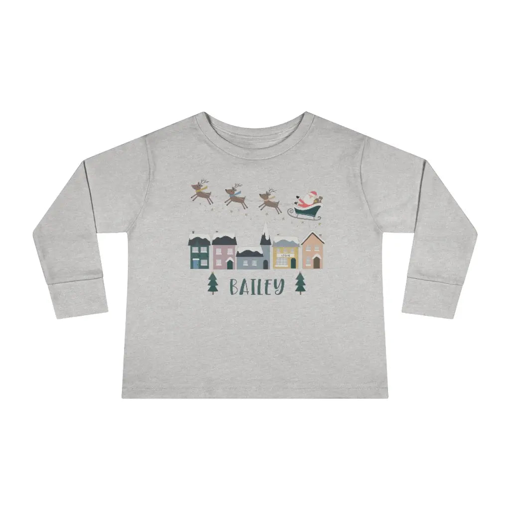 Santa Village Personalized Toddler Long Sleeve Tee Printify