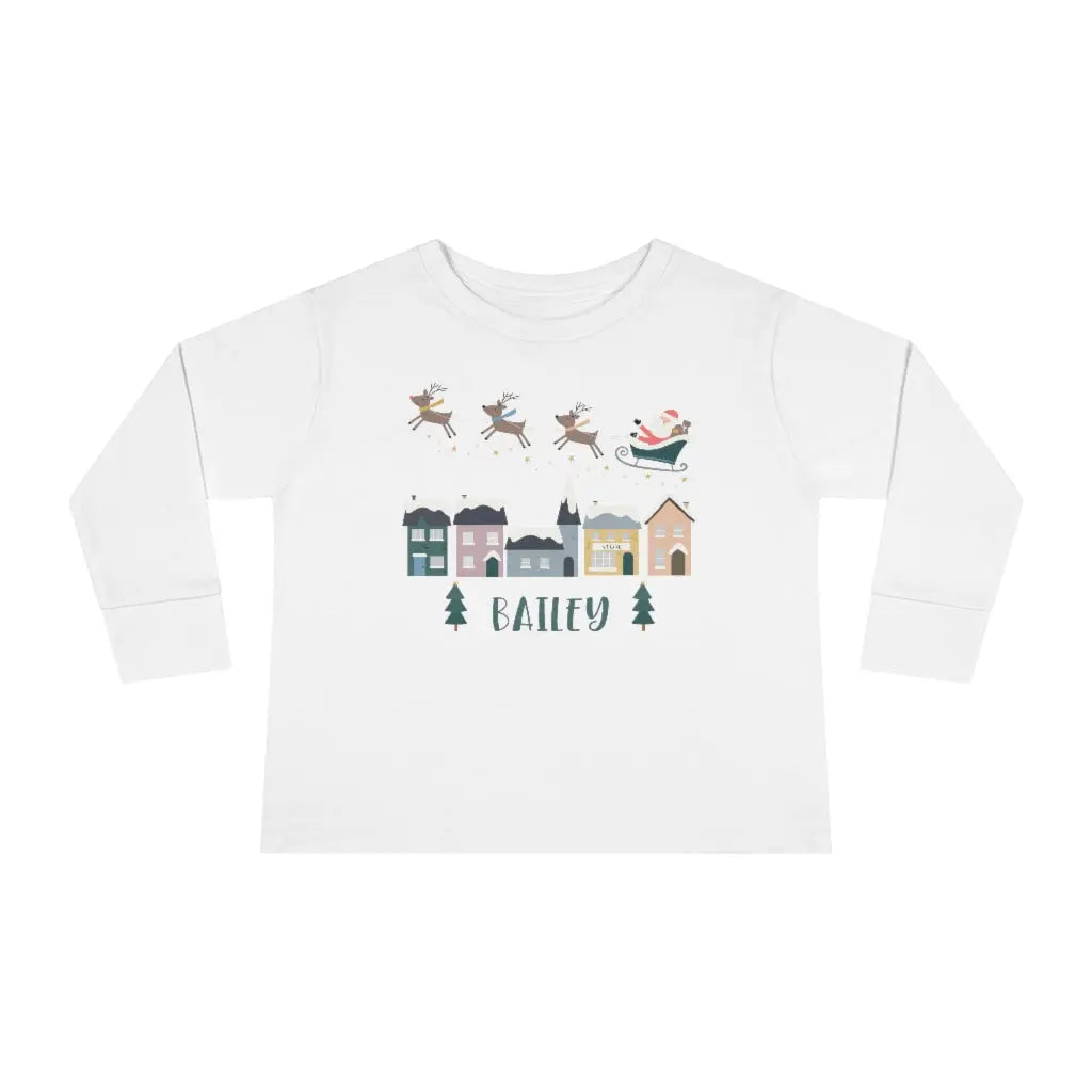 Santa Village Personalized Toddler Long Sleeve Tee Printify