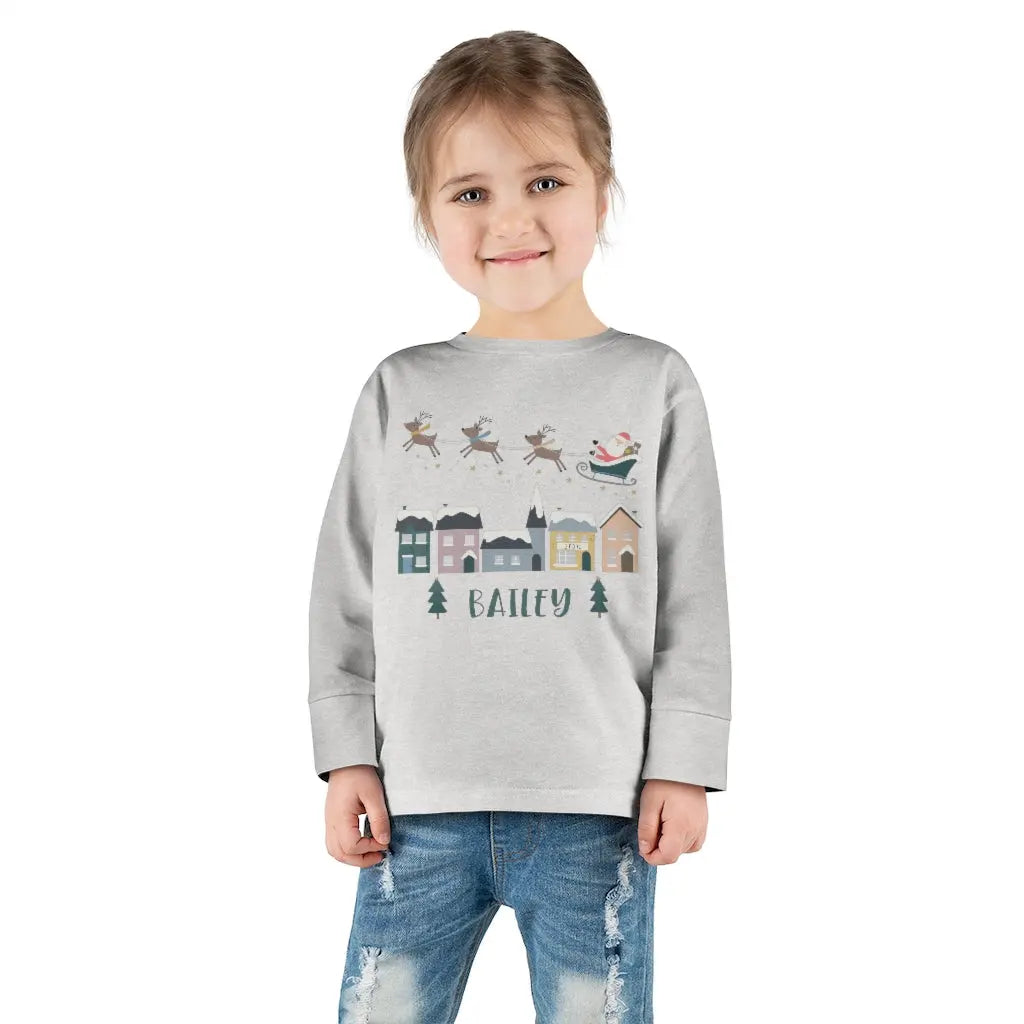 Santa Village Personalized Toddler Long Sleeve Tee Printify