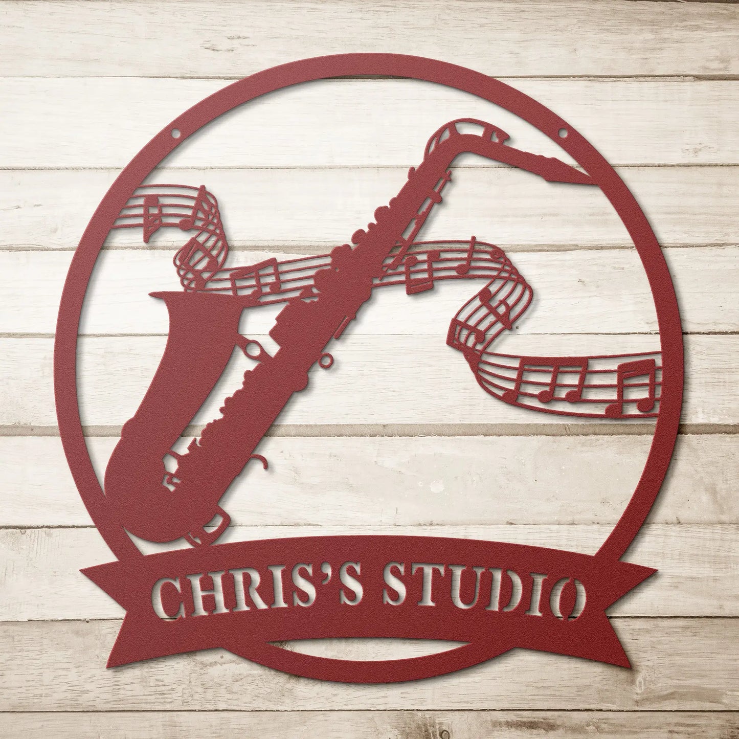 Saxophone Studio Metal Sign, Musician Gift teelaunch