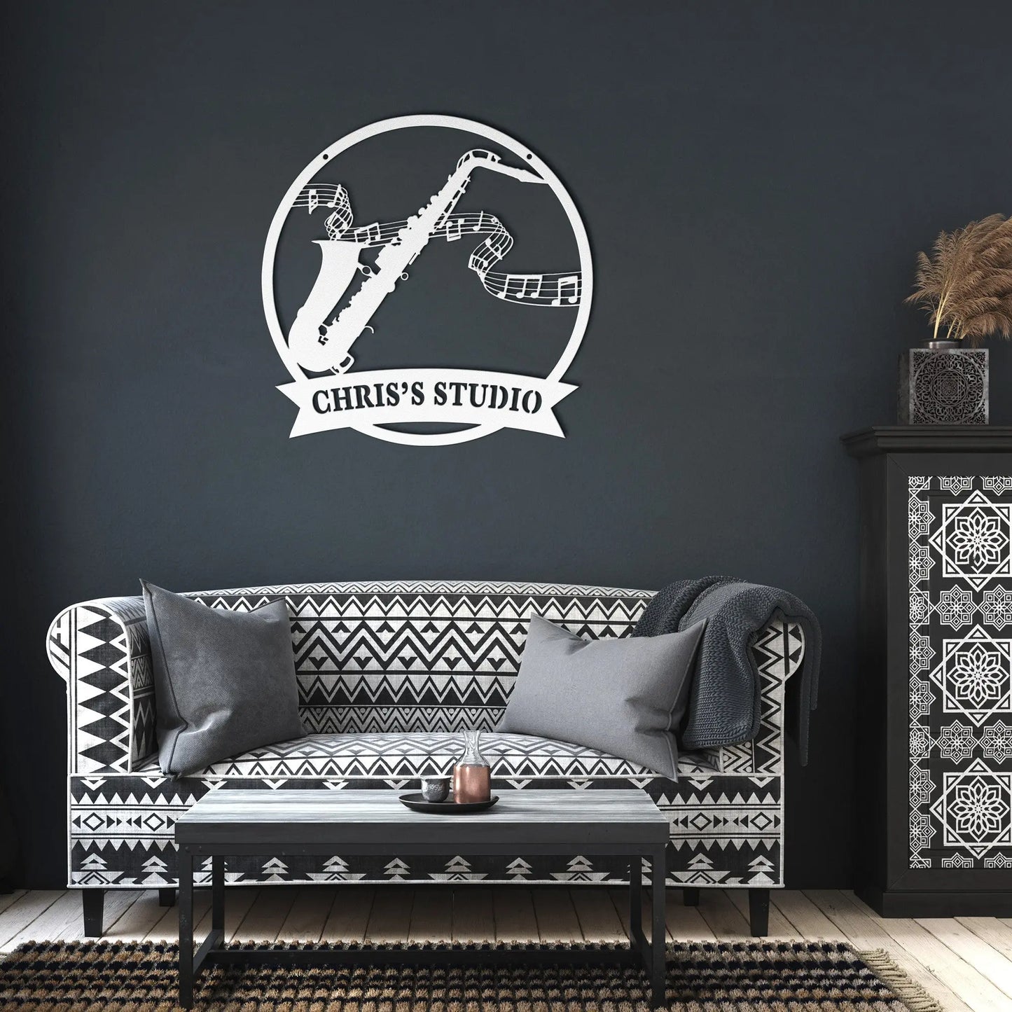 Saxophone Studio Metal Sign, Musician Gift teelaunch