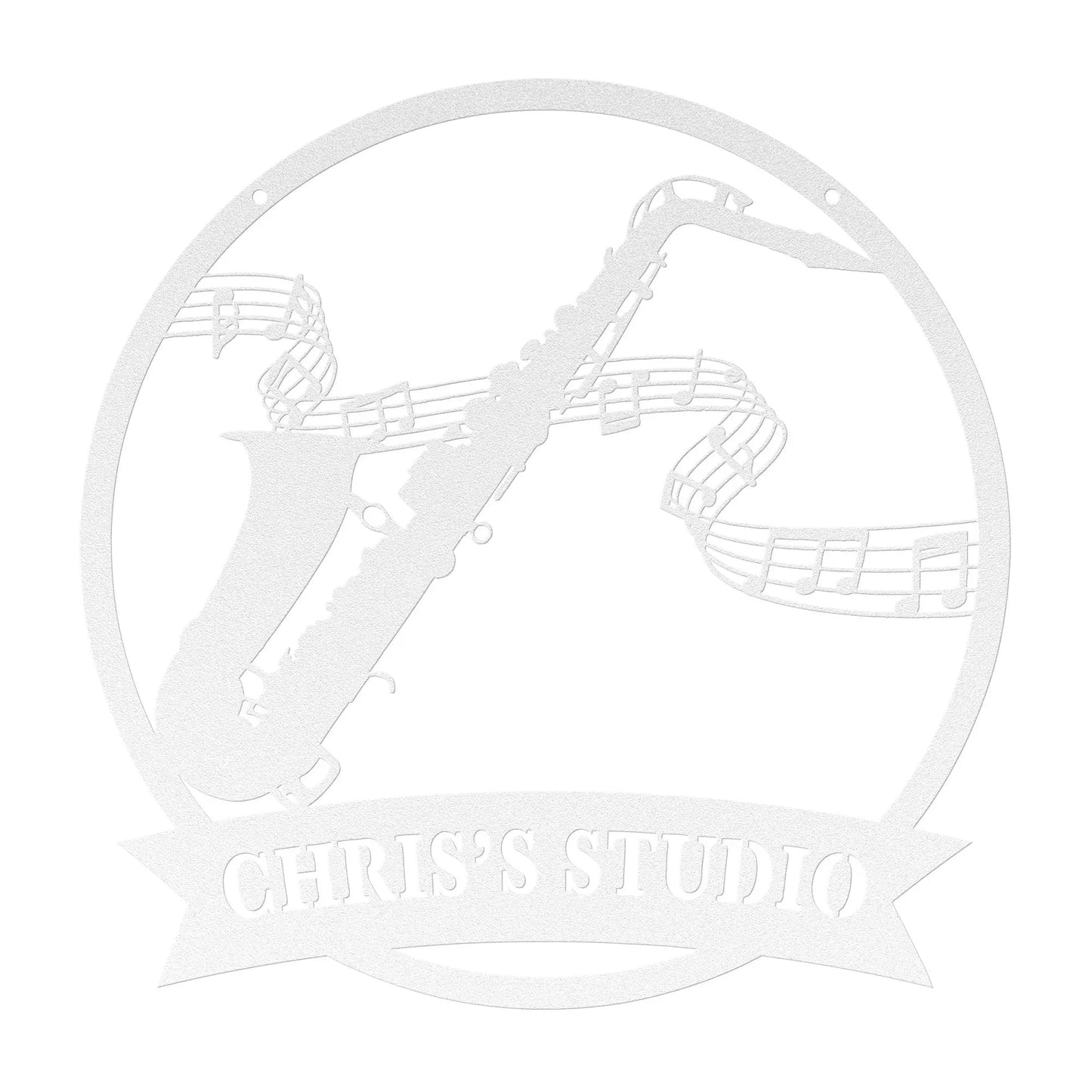 Saxophone Studio Metal Sign, Musician Gift teelaunch
