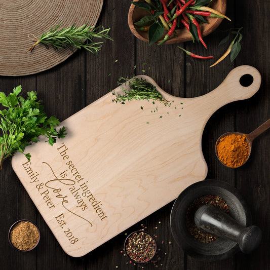 Secret Ingredient Charcuterie Board, Couple Cutting Board, Wedding Gift - Amazing Faith Designs