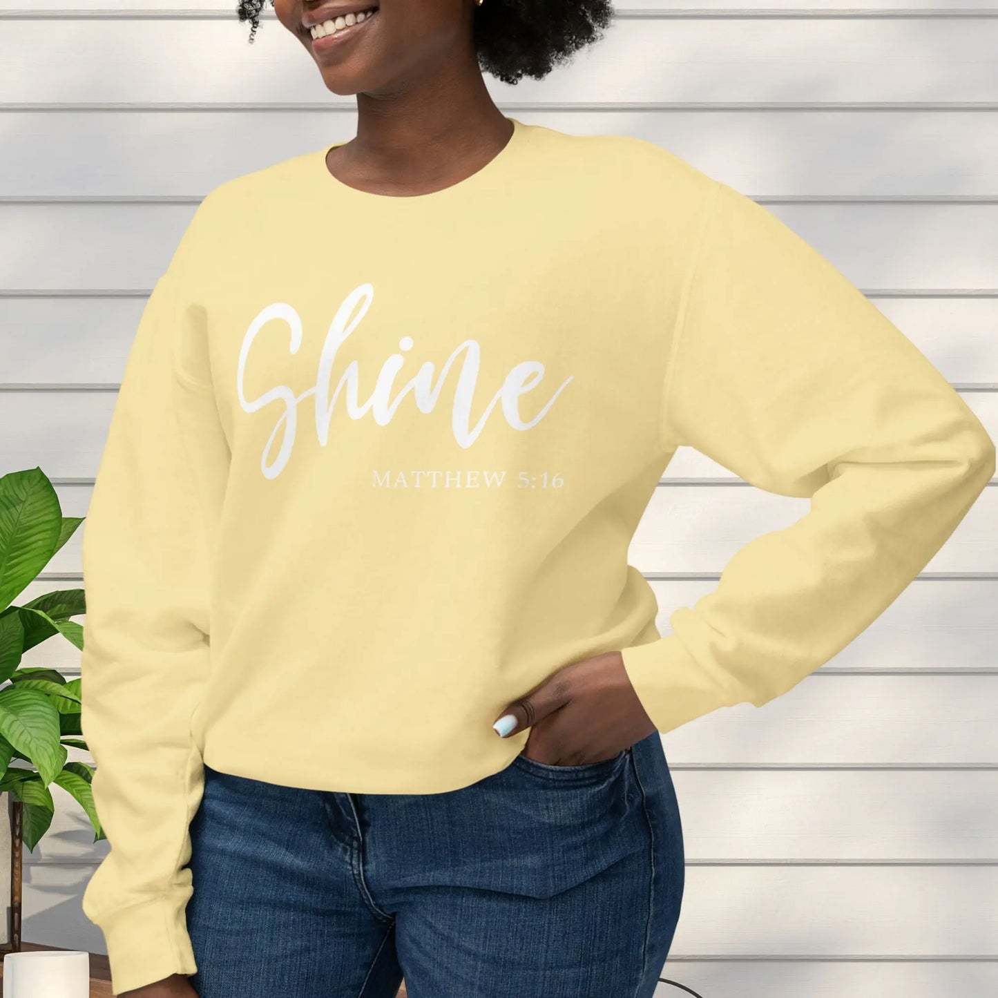 Shine Lightweight Crewneck Sweatshirt Printify