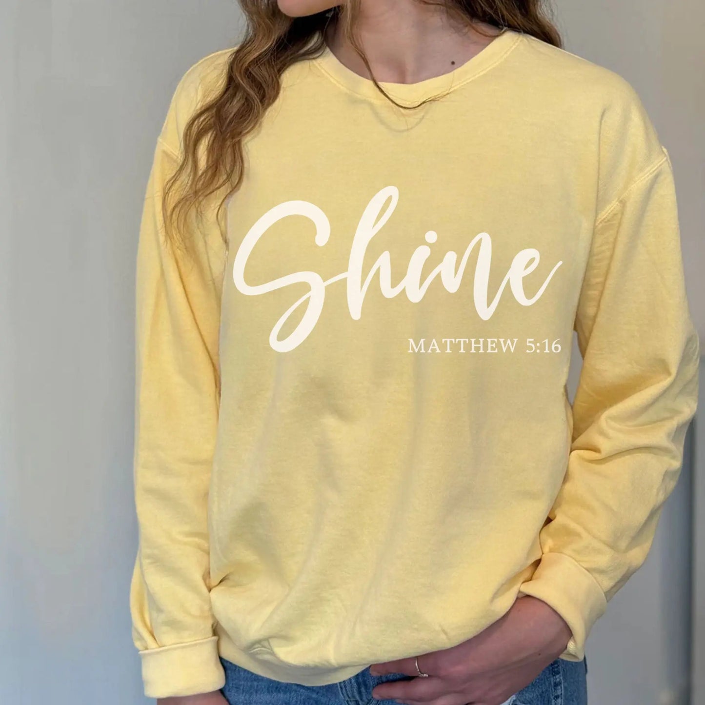 Shine Lightweight Crewneck Sweatshirt Printify