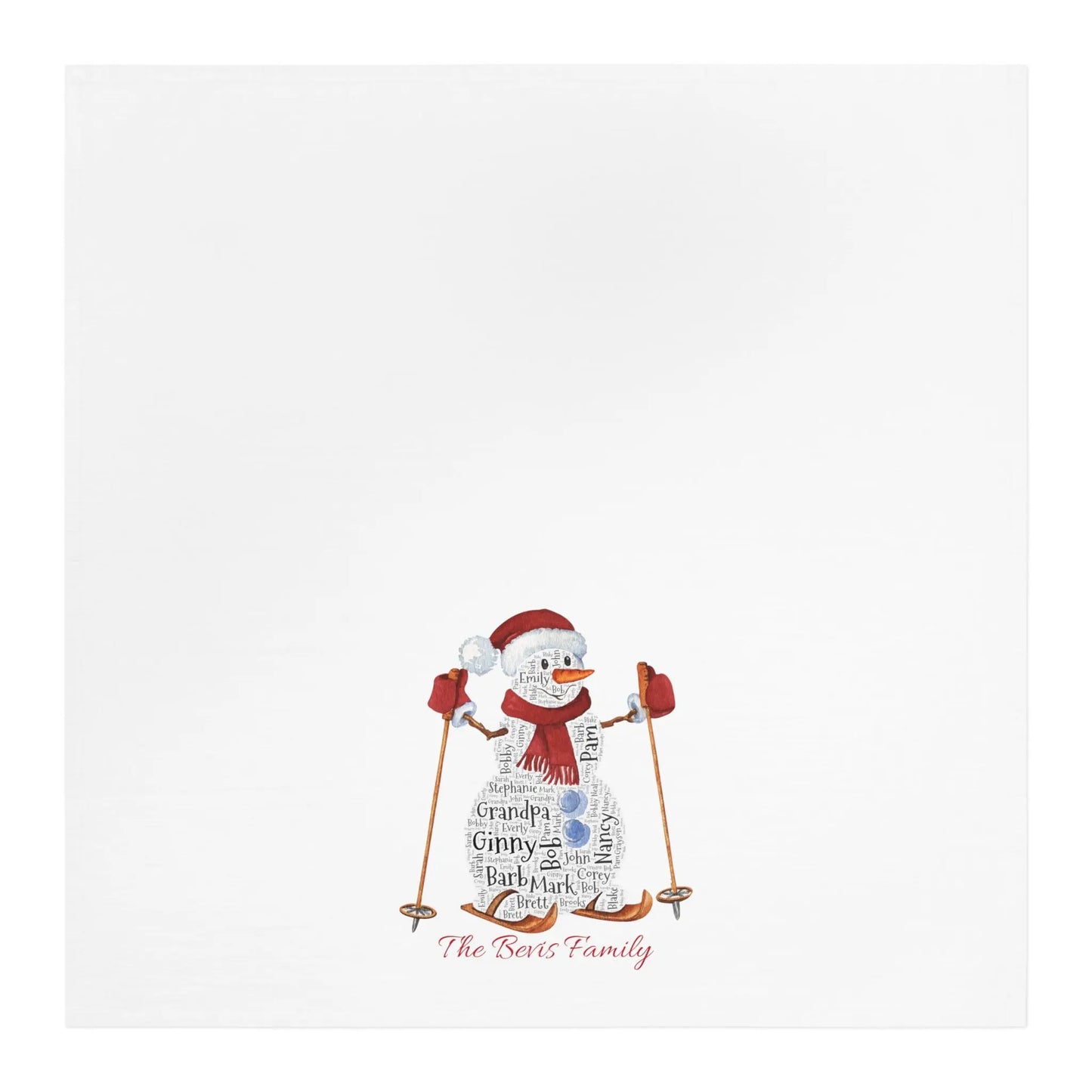 Snowman Kitchen Tea Towel - Christmas Tea Towel Printify