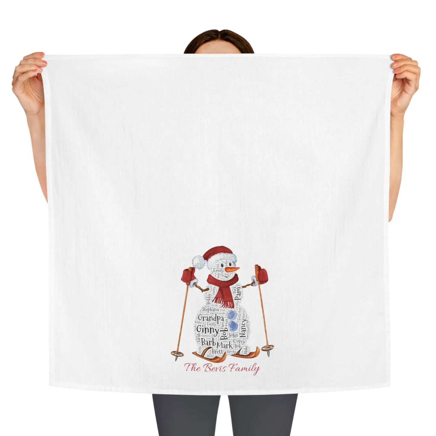 Snowman Kitchen Tea Towel - Christmas Tea Towel Printify