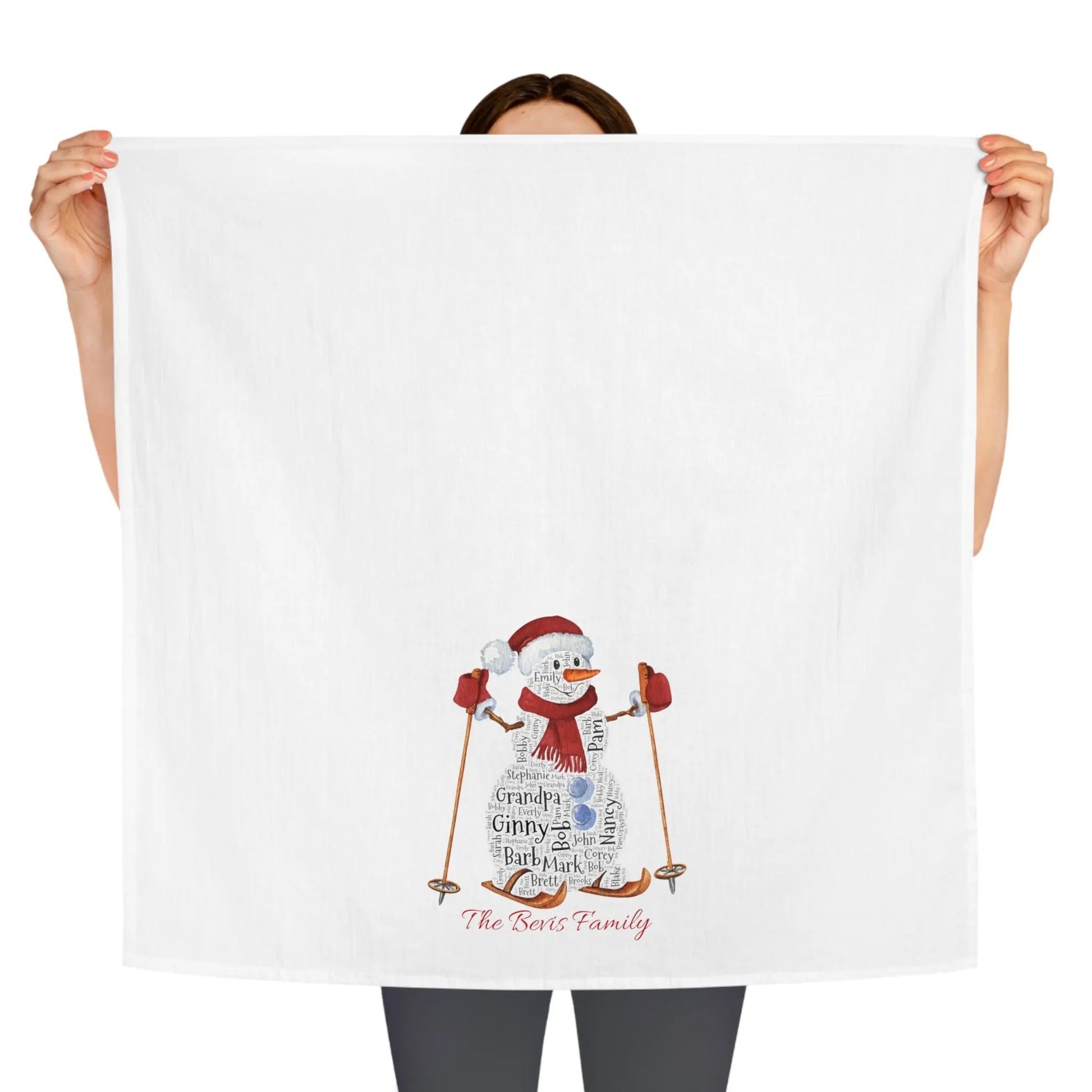 Snowman Kitchen Tea Towel - Christmas Tea Towel Printify