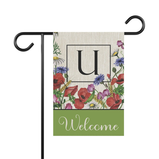 Summer Flowers Personalized Garden Flag Printify