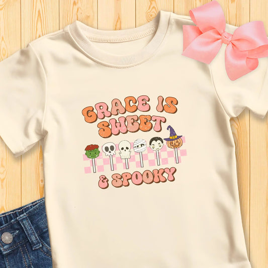 Sweet and Spooky Personalized Halloween Youth Shirt Printify