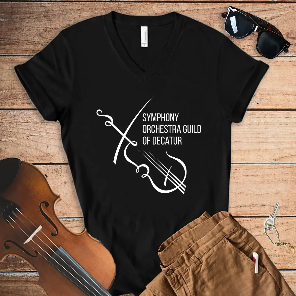 Symphony Orchestra Guild of Decatur V-Neck T-shirt - Amazing Faith Designs