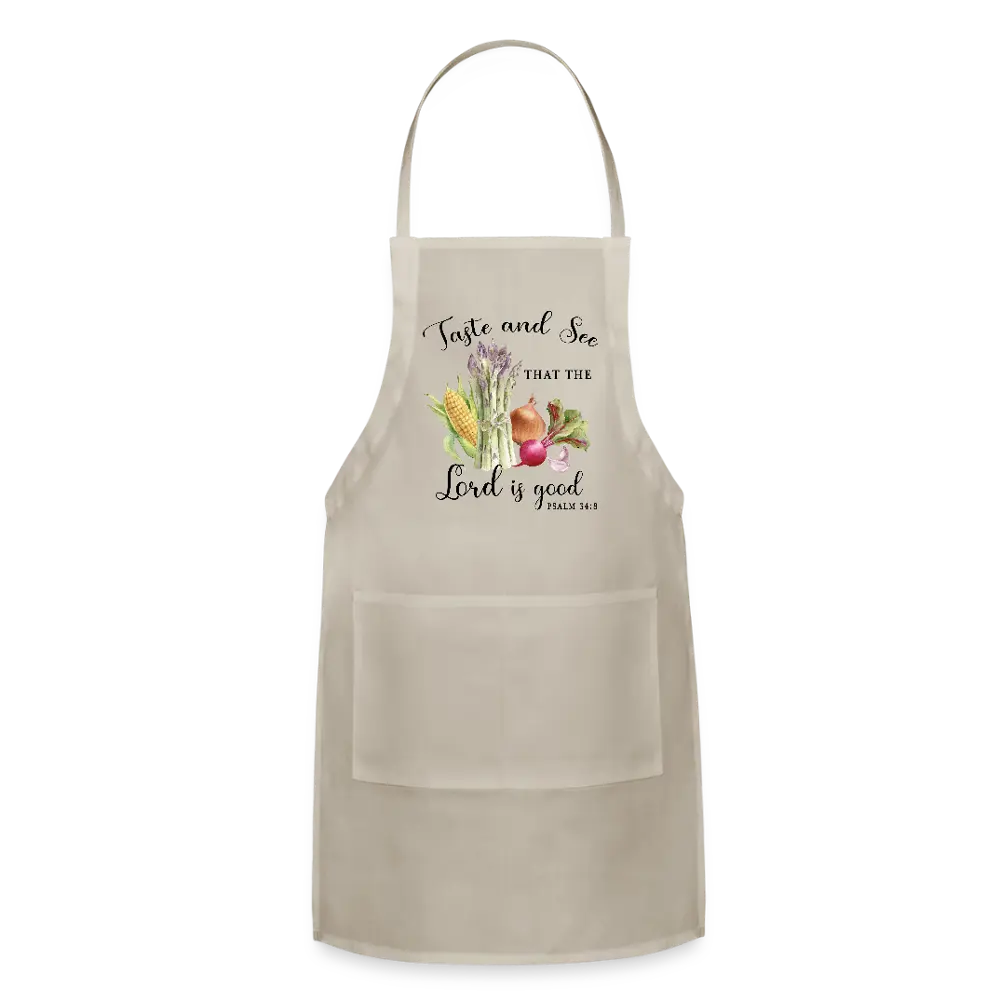 Taste and See Vegetables Scripture Apron Spreadconnect