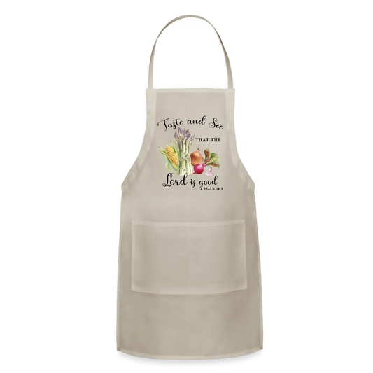 Taste and See Vegetables Scripture Apron Spreadconnect
