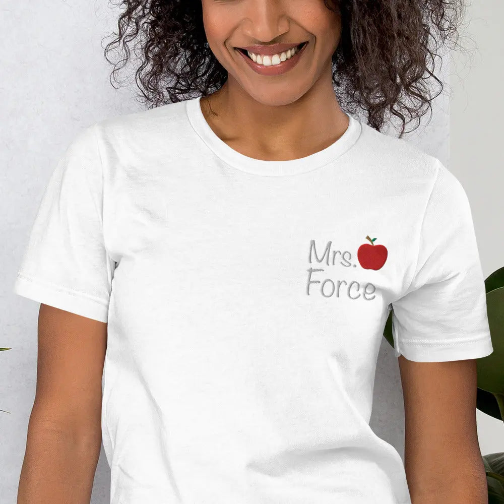 Teacher Personalized Embroidered T-shirt Amazing Faith Designs