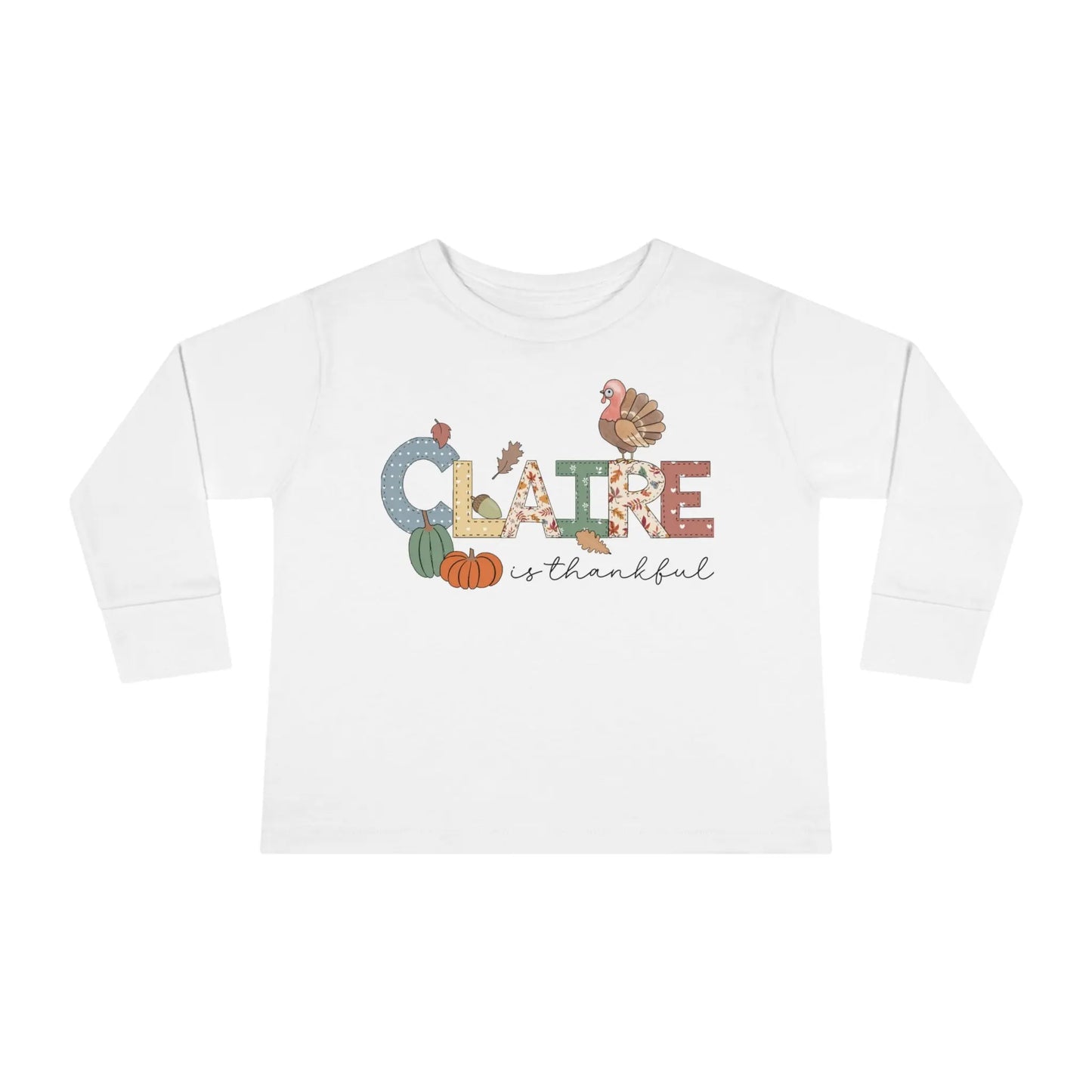 Thanksgiving Personalized Toddler Long Sleeve Tee Printify