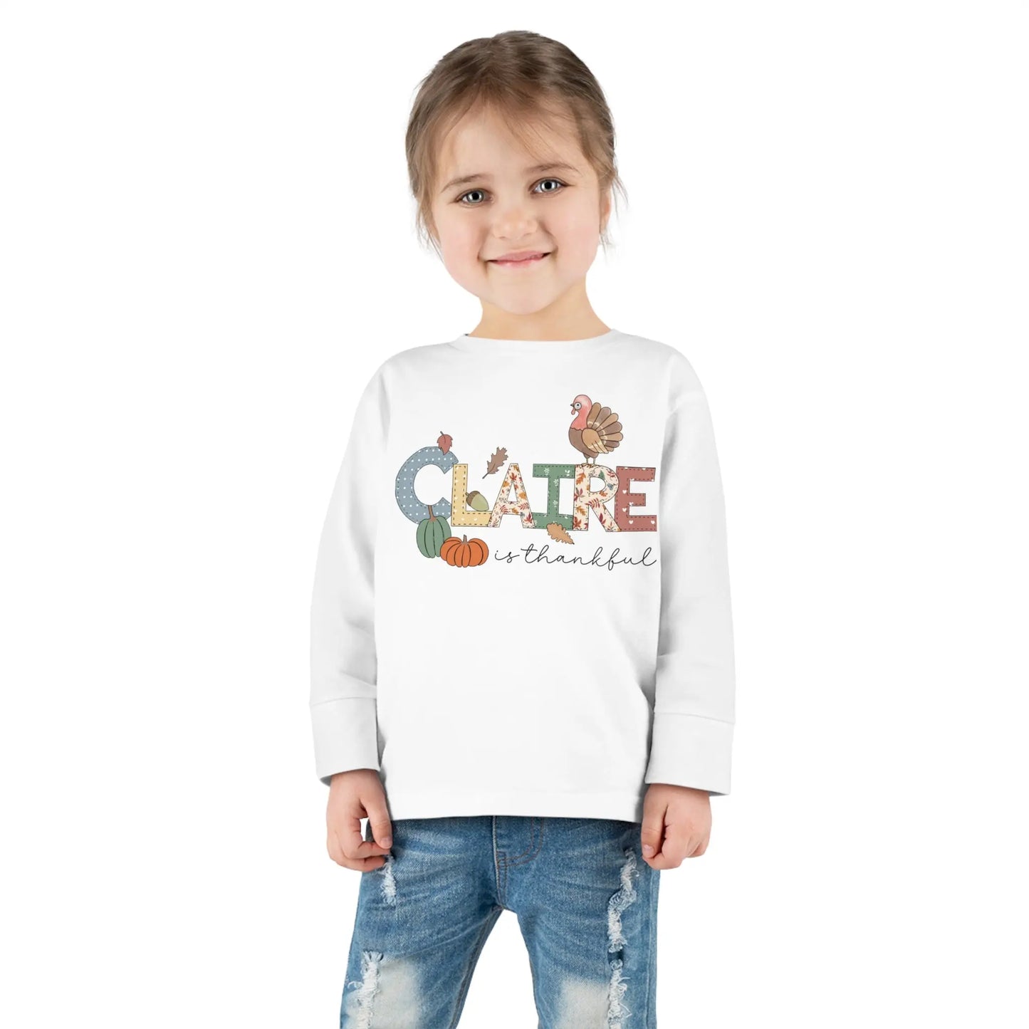 Thanksgiving Personalized Toddler Long Sleeve Tee Printify