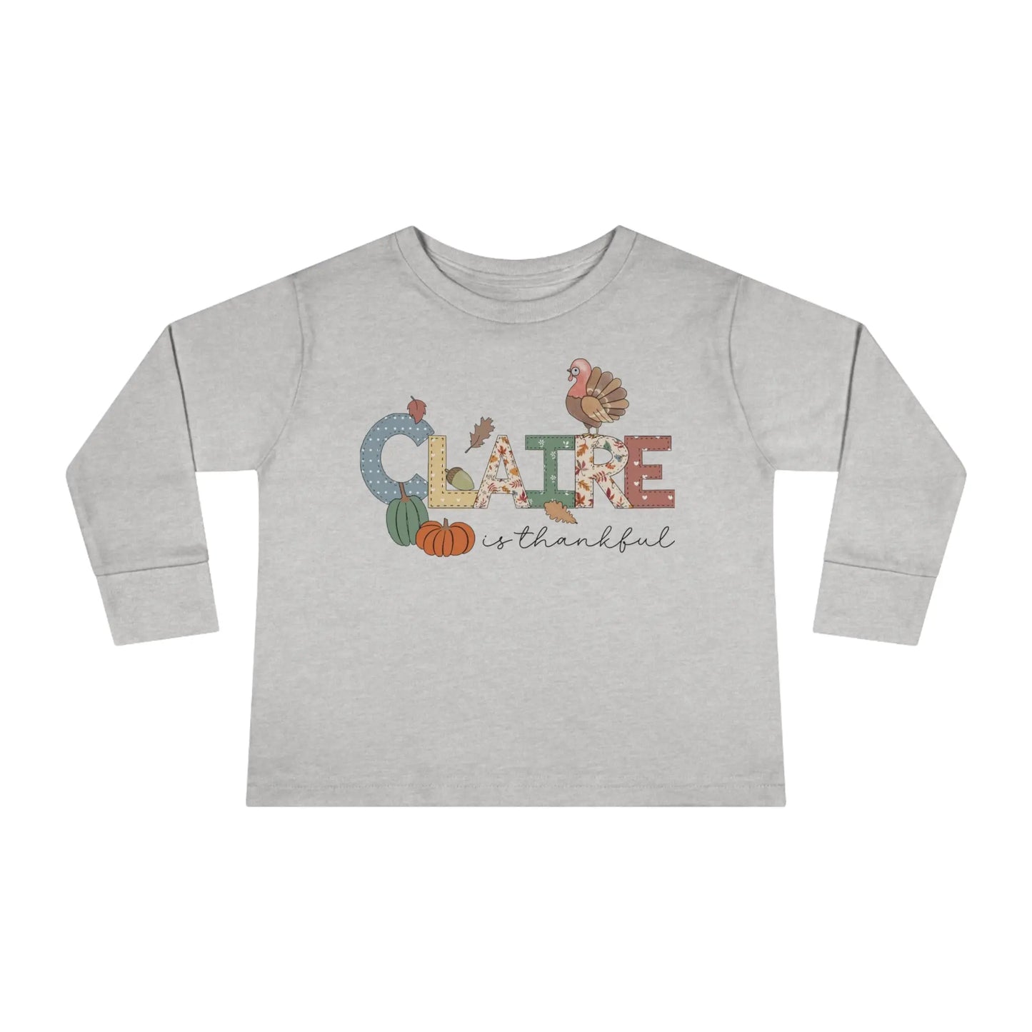 Thanksgiving Personalized Toddler Long Sleeve Tee Printify