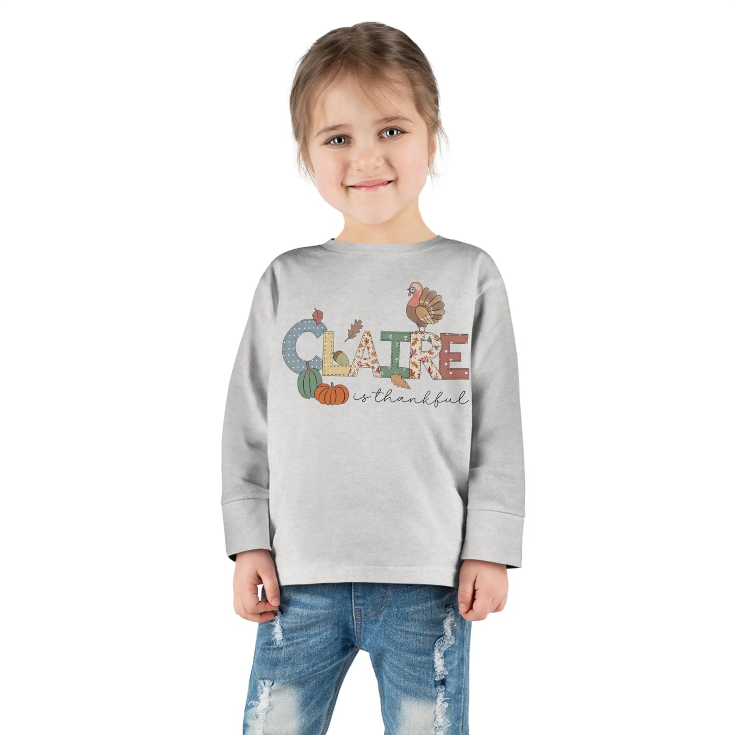 Thanksgiving Personalized Toddler Long Sleeve Tee Printify