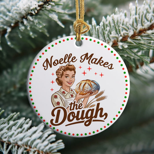 Personalized Retro Sourdough 2025 Ceramic Christmas Ornament - Amazing Faith Designs