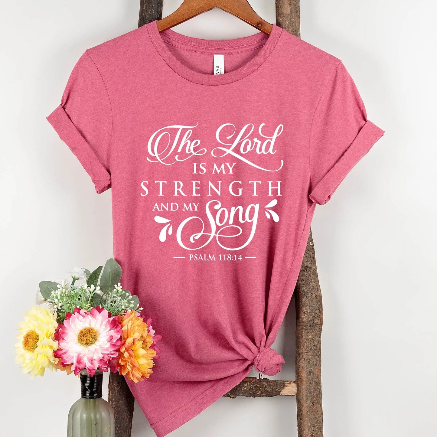 The Lord is My Strength and My Song Christian T-shirt | Psalm 118:14 - Amazing Faith Designs