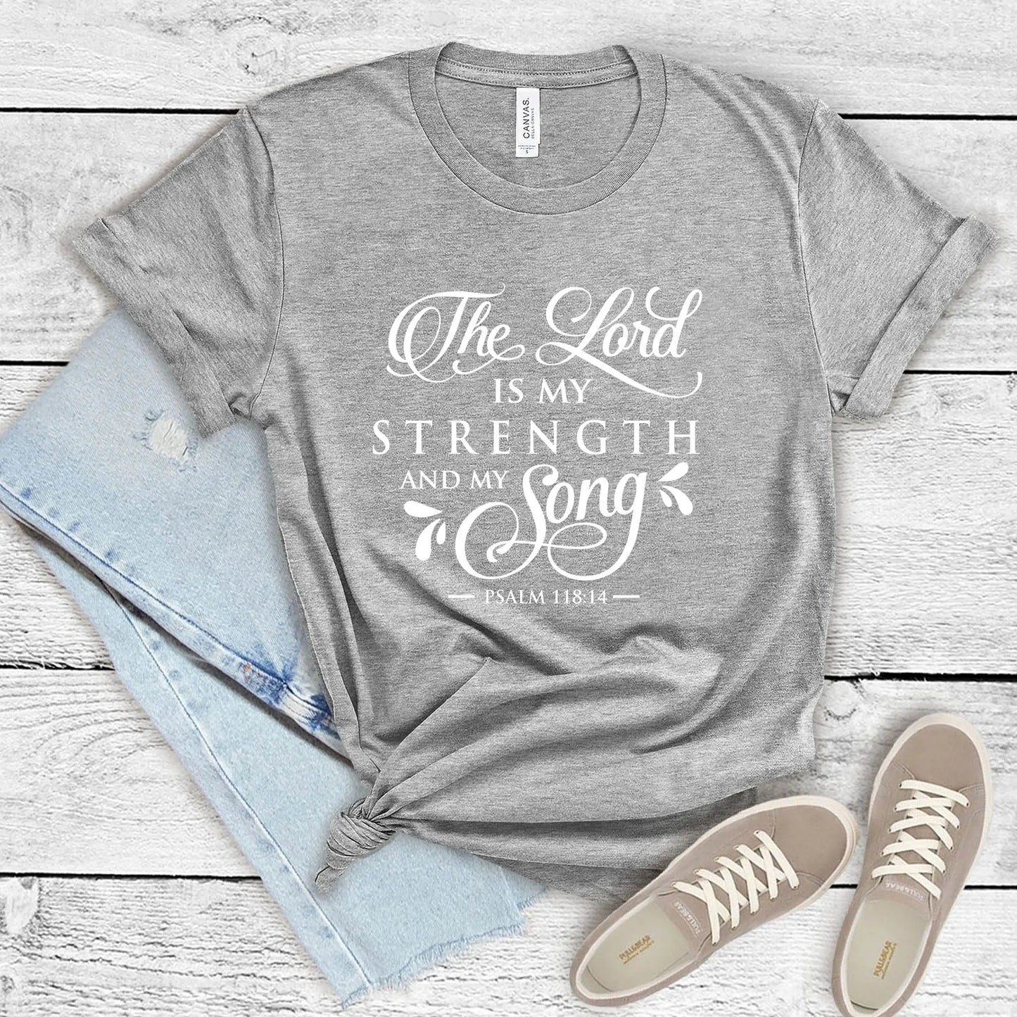 The Lord is My Strength and My Song T-shirt | Psalm 118:14, Christian Faith Tee Amazing Faith Designs