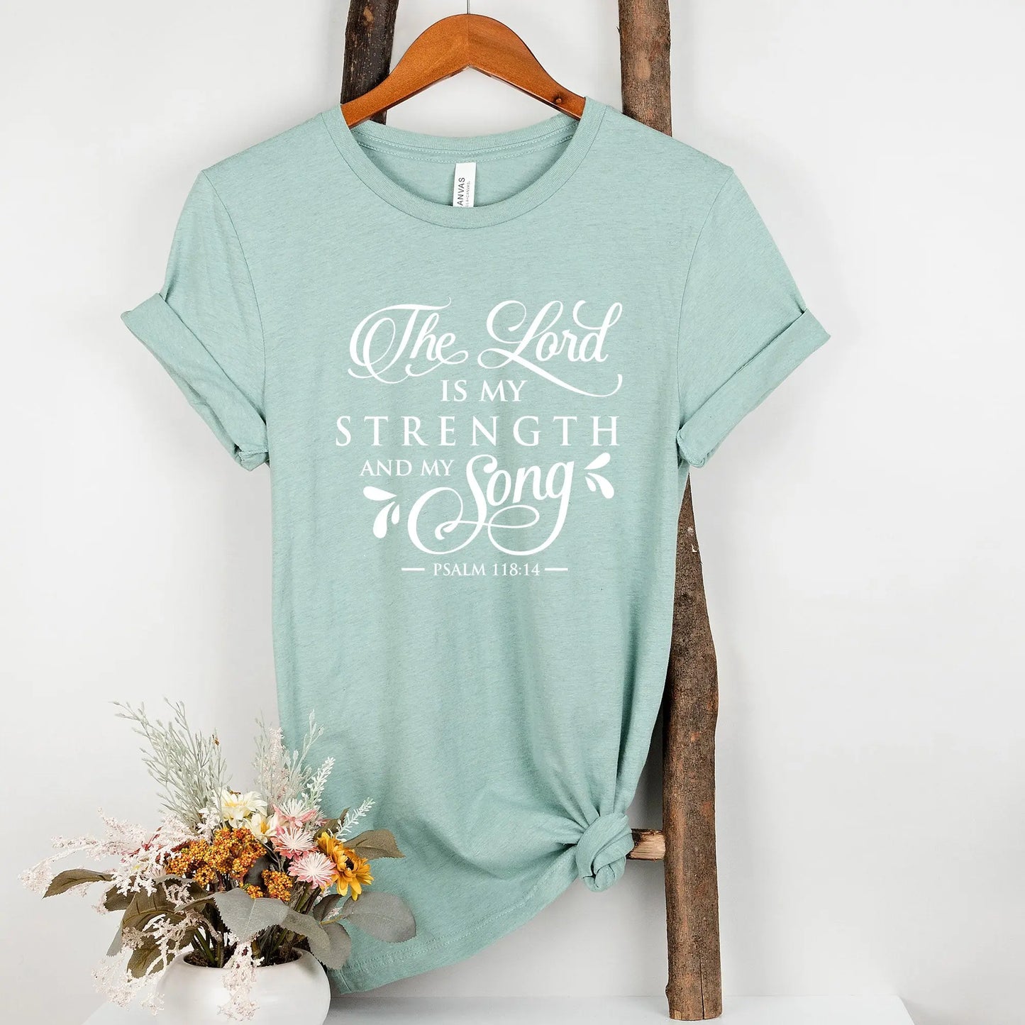 The Lord is My Strength and My Song Christian T-shirt | Psalm 118:14 - Amazing Faith Designs