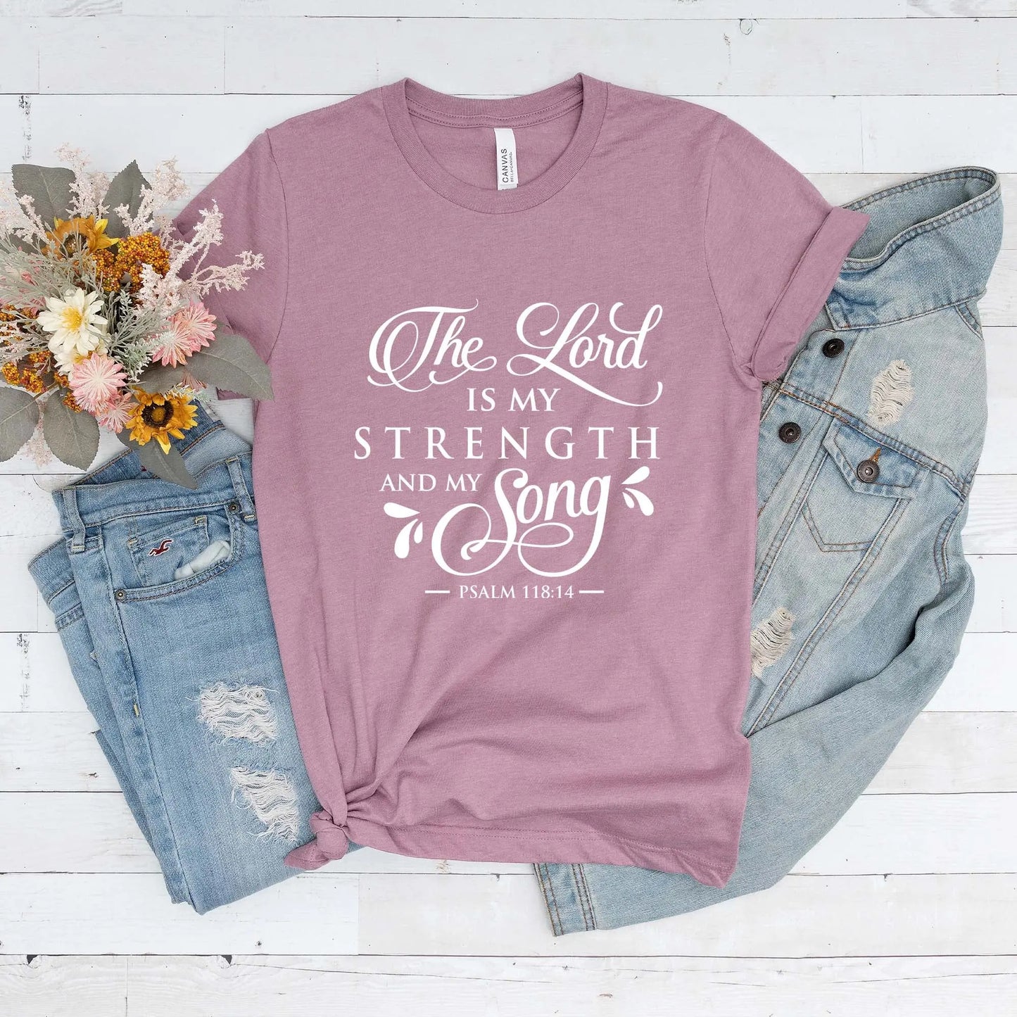 The Lord is My Strength and My Song Christian T-shirt | Psalm 118:14 - Amazing Faith Designs