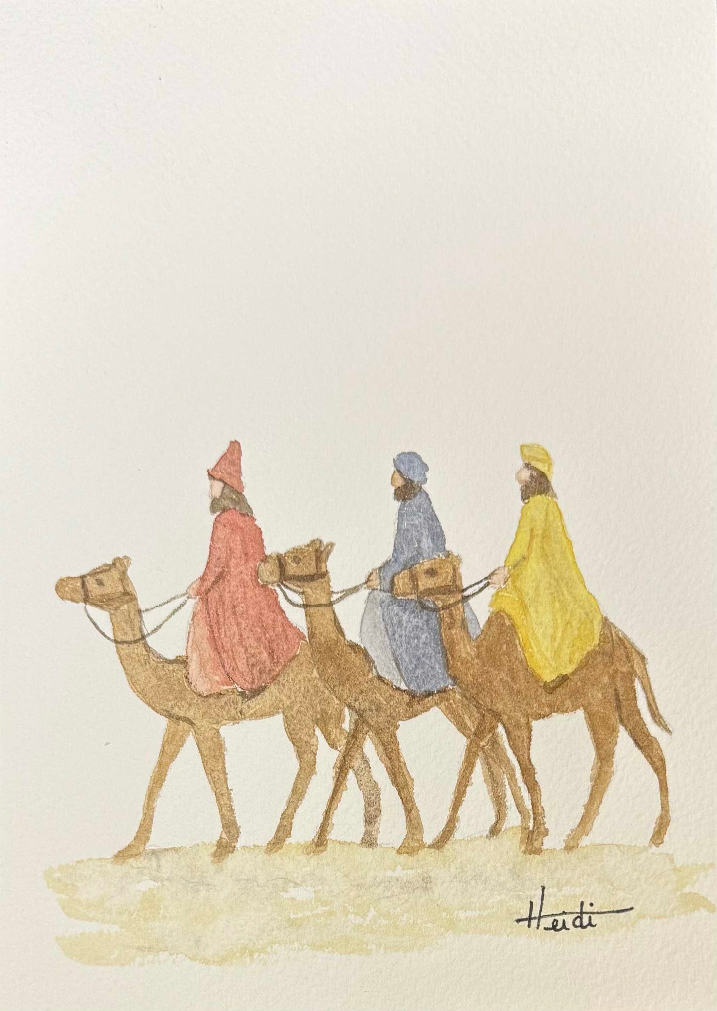 Minimalist Nativity Original Watercolor Painting - Amazing Faith Designs