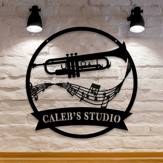 Trumpet Studio Metal Sign, Musician Sign teelaunch