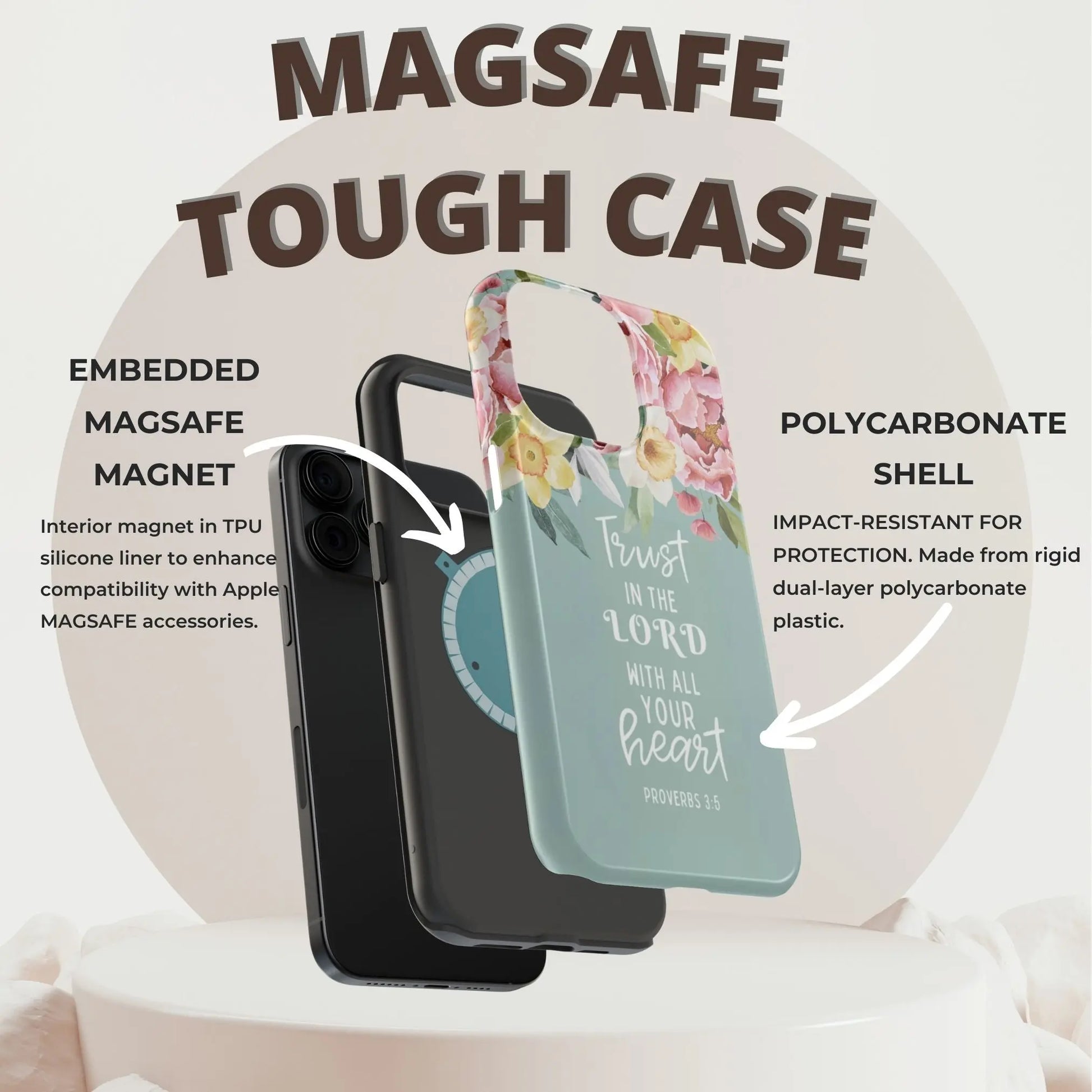 Trust in the Lord Christian Phone Case | MagSafe Tough Case Printify
