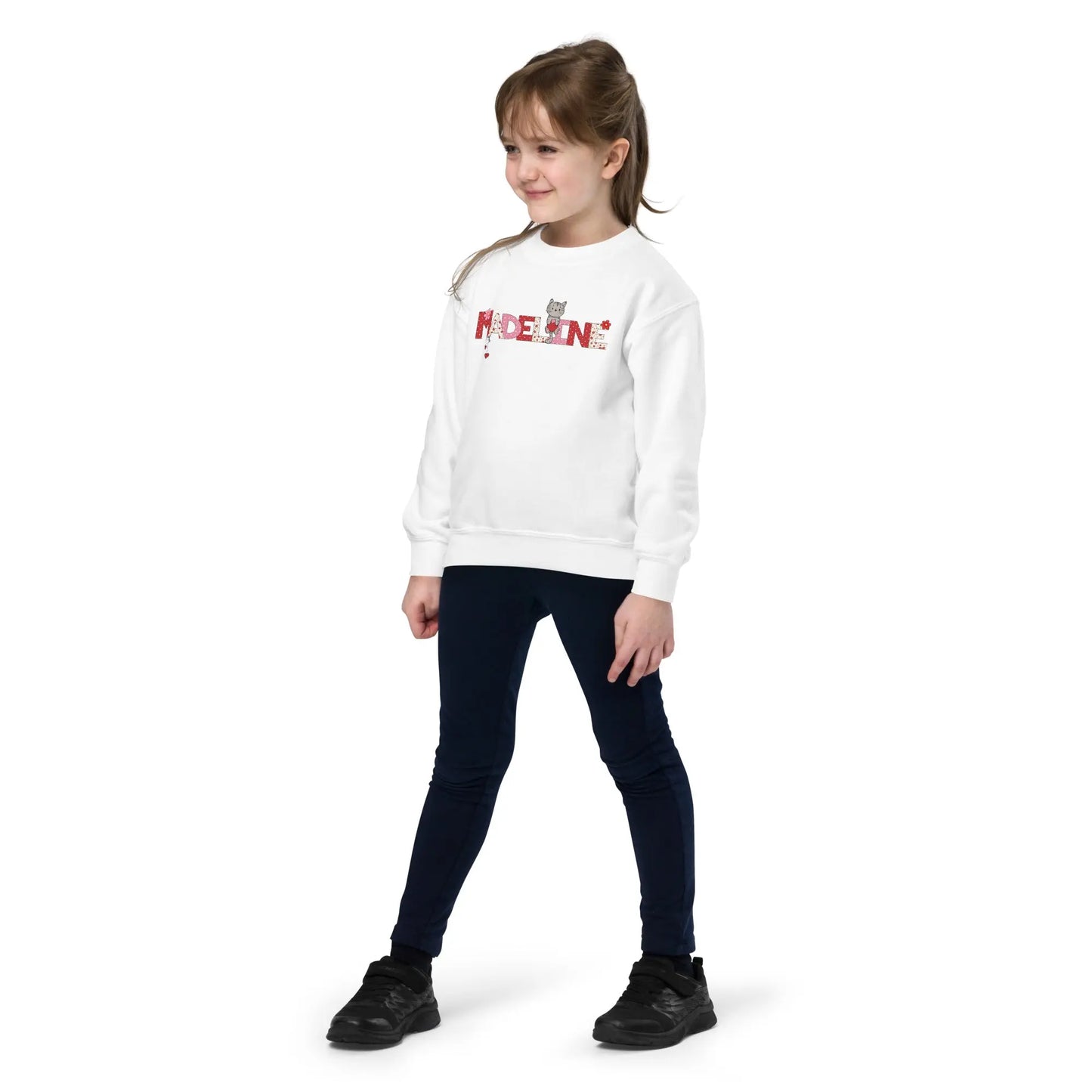 Valentine Kitty Youth sweatshirt Amazing Faith Designs