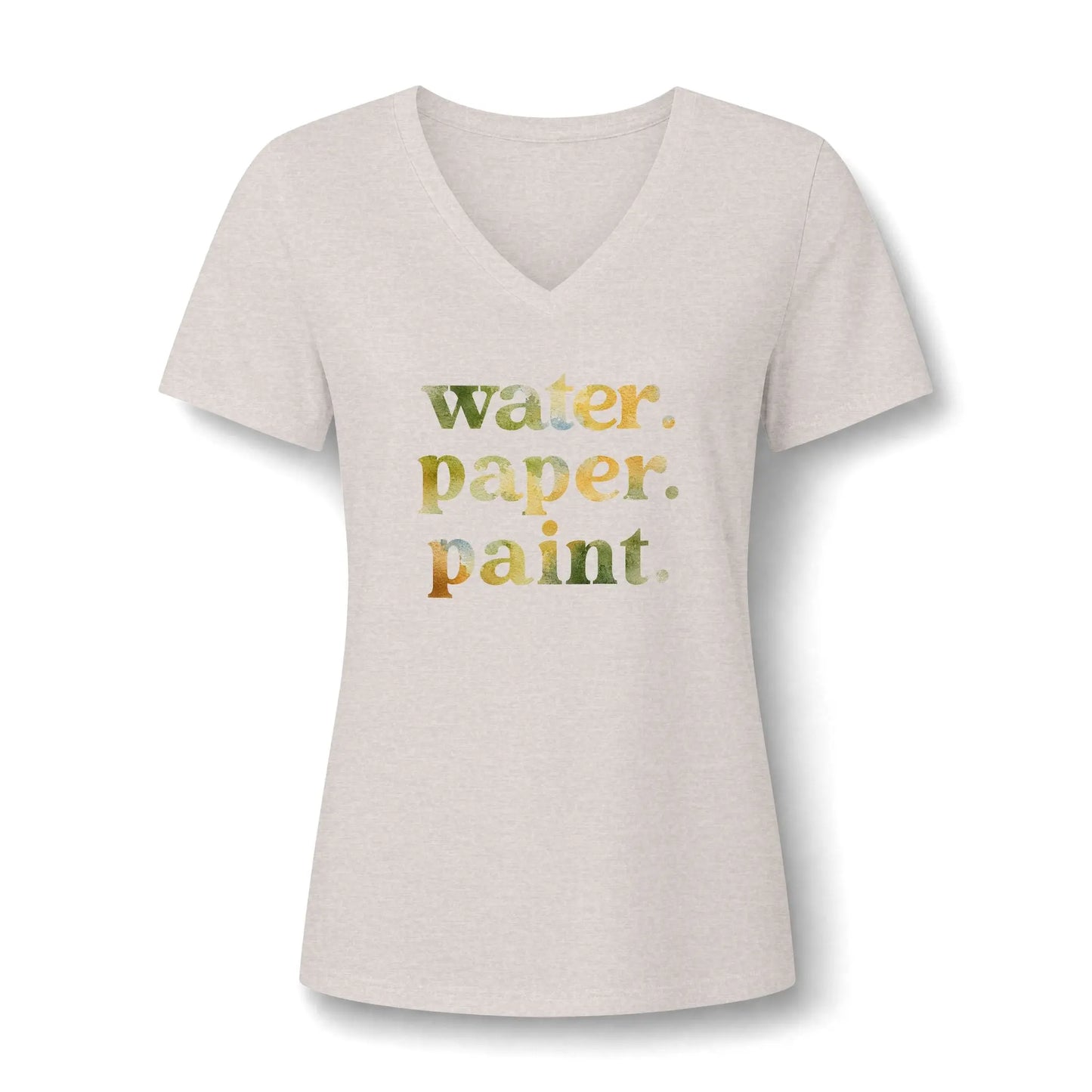 Water. Paper. Paint. Watercolor Artist V-Neck T-Shirt Printify