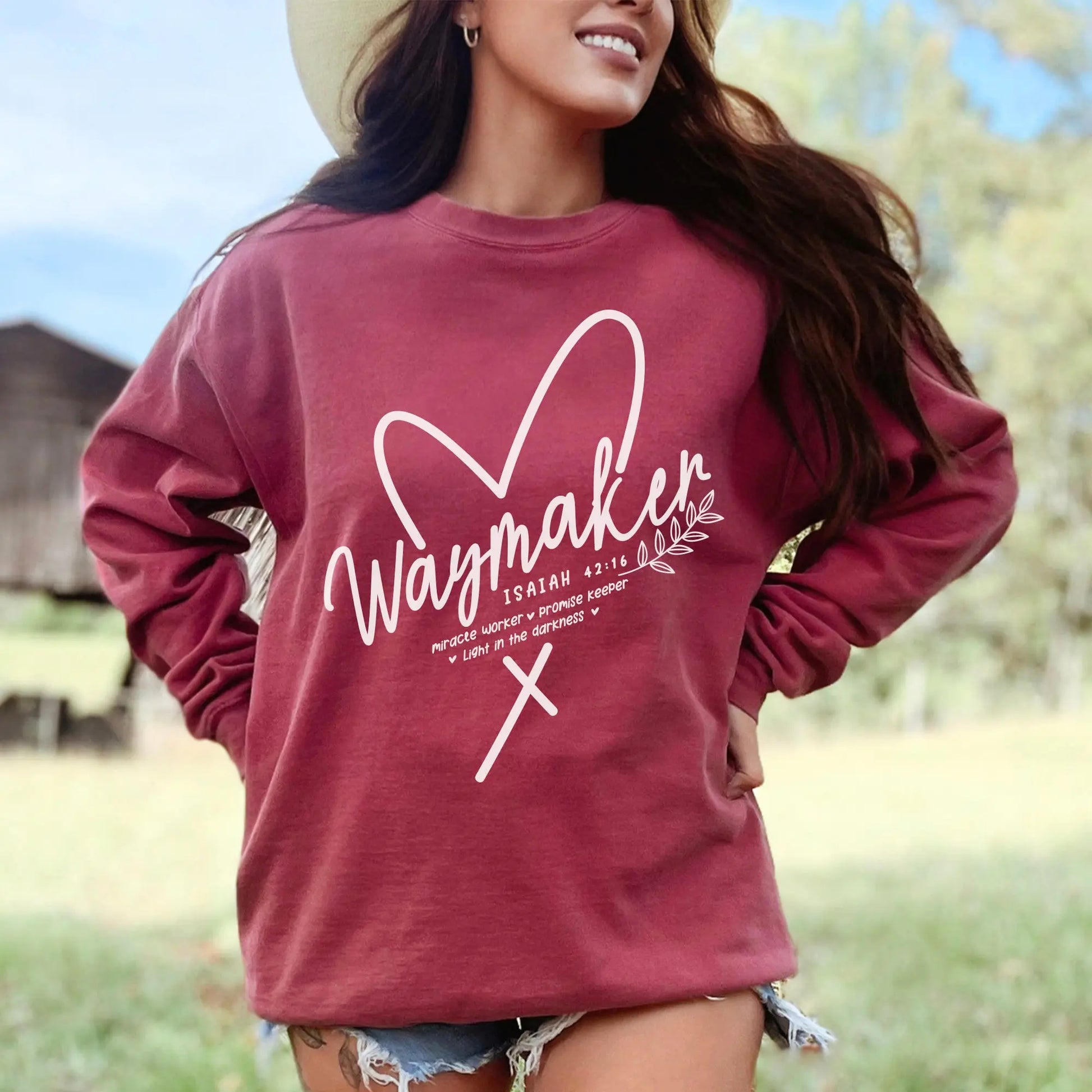 Waymaker Christian Sweatshirt | Comfort Color Garment Dyed Printify