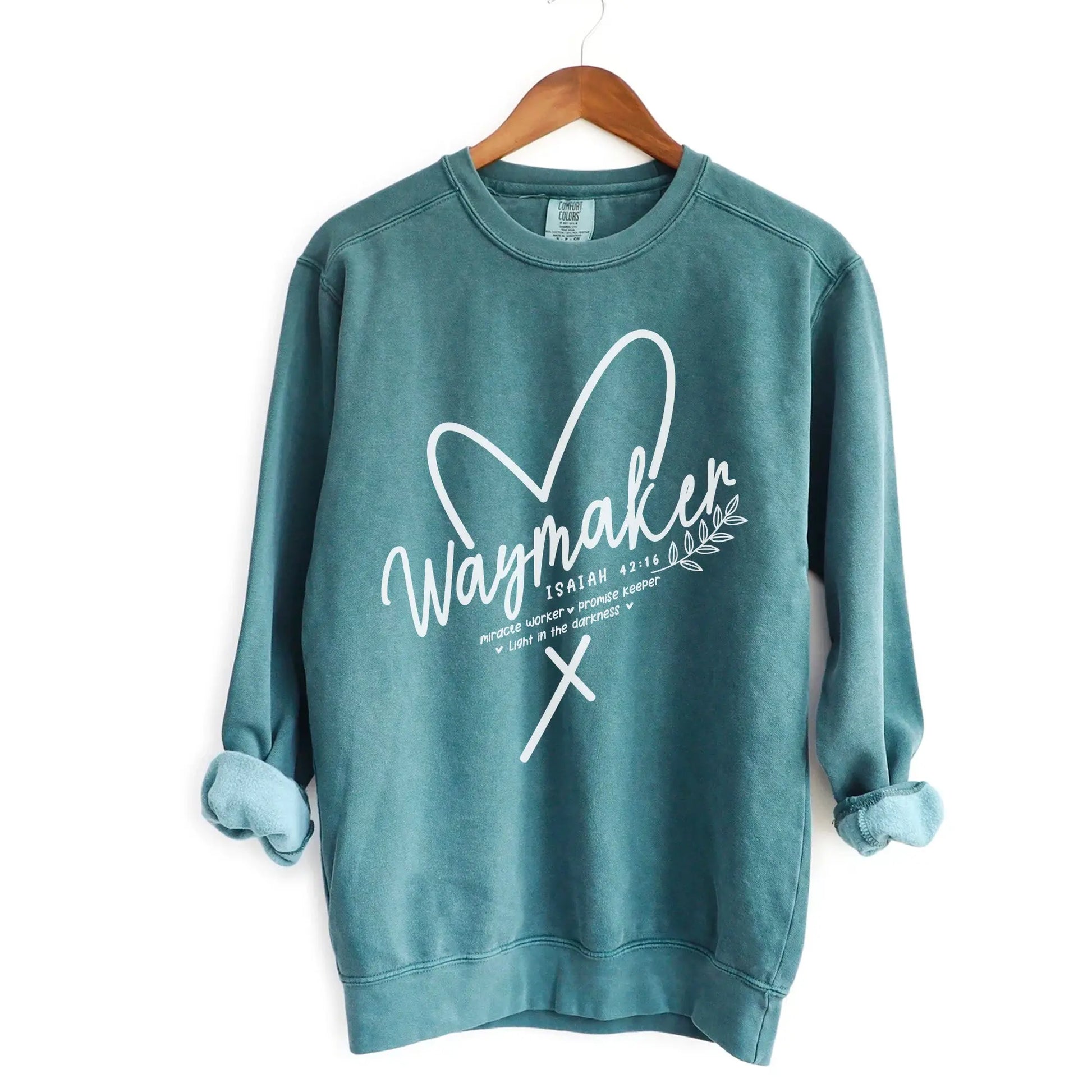 Waymaker Christian Sweatshirt | Comfort Color Garment Dyed Printify