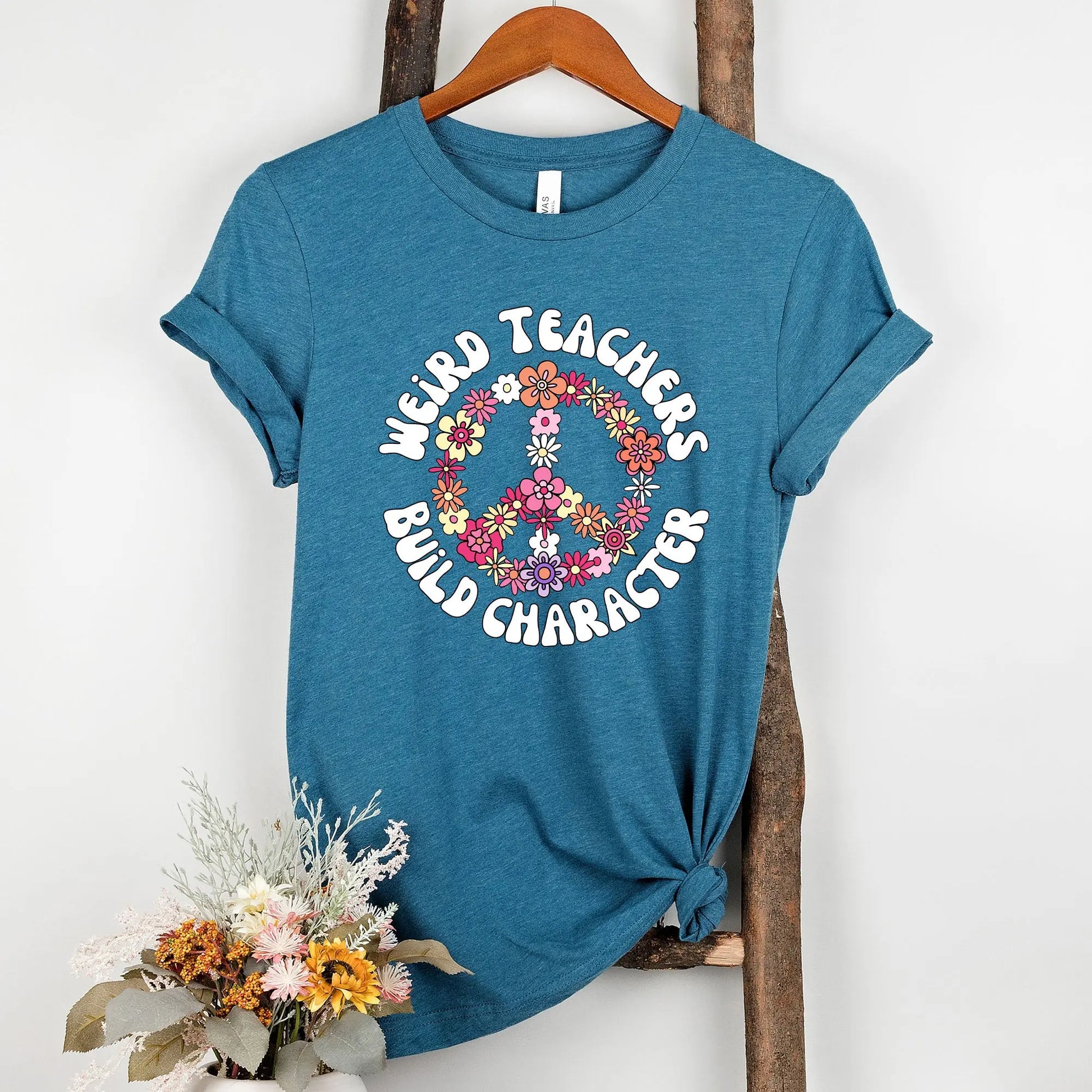Weird Teachers Build Character t-shirt | Retro Teacher's Shirt Amazing Faith Designs