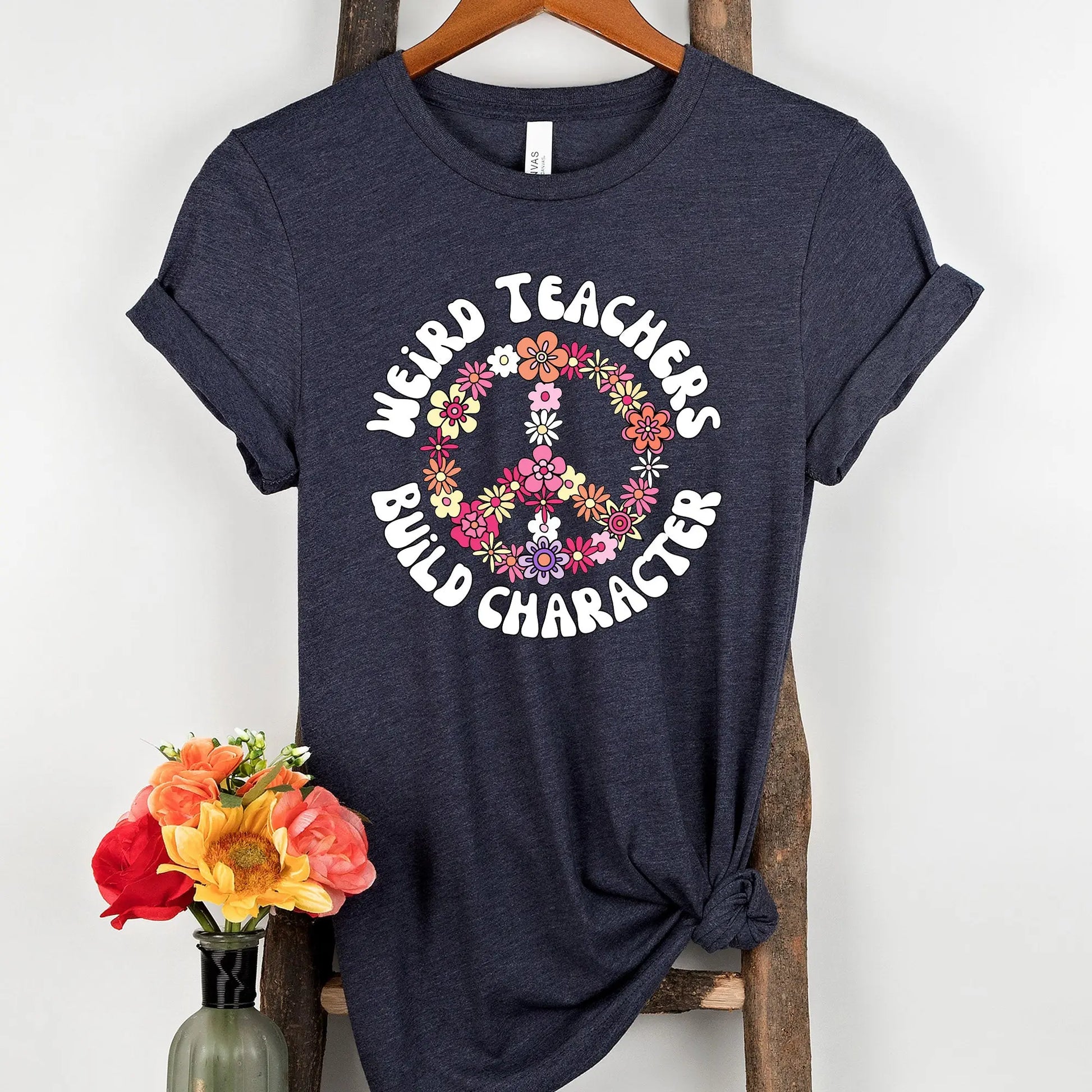 Weird Teachers Build Character t-shirt | Retro Teacher's Shirt Amazing Faith Designs