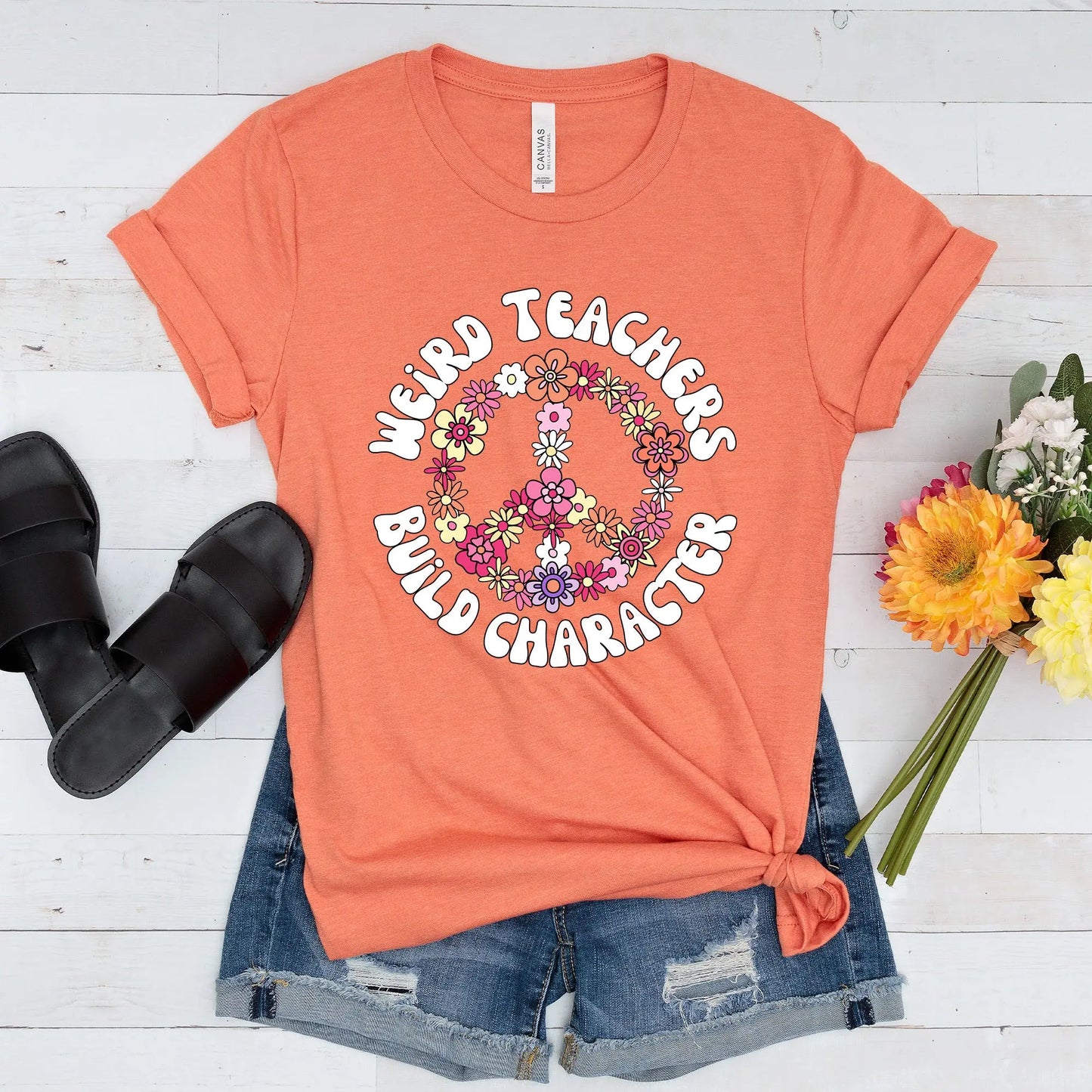 Weird Teachers Build Character t-shirt | Retro Teacher's Shirt Amazing Faith Designs