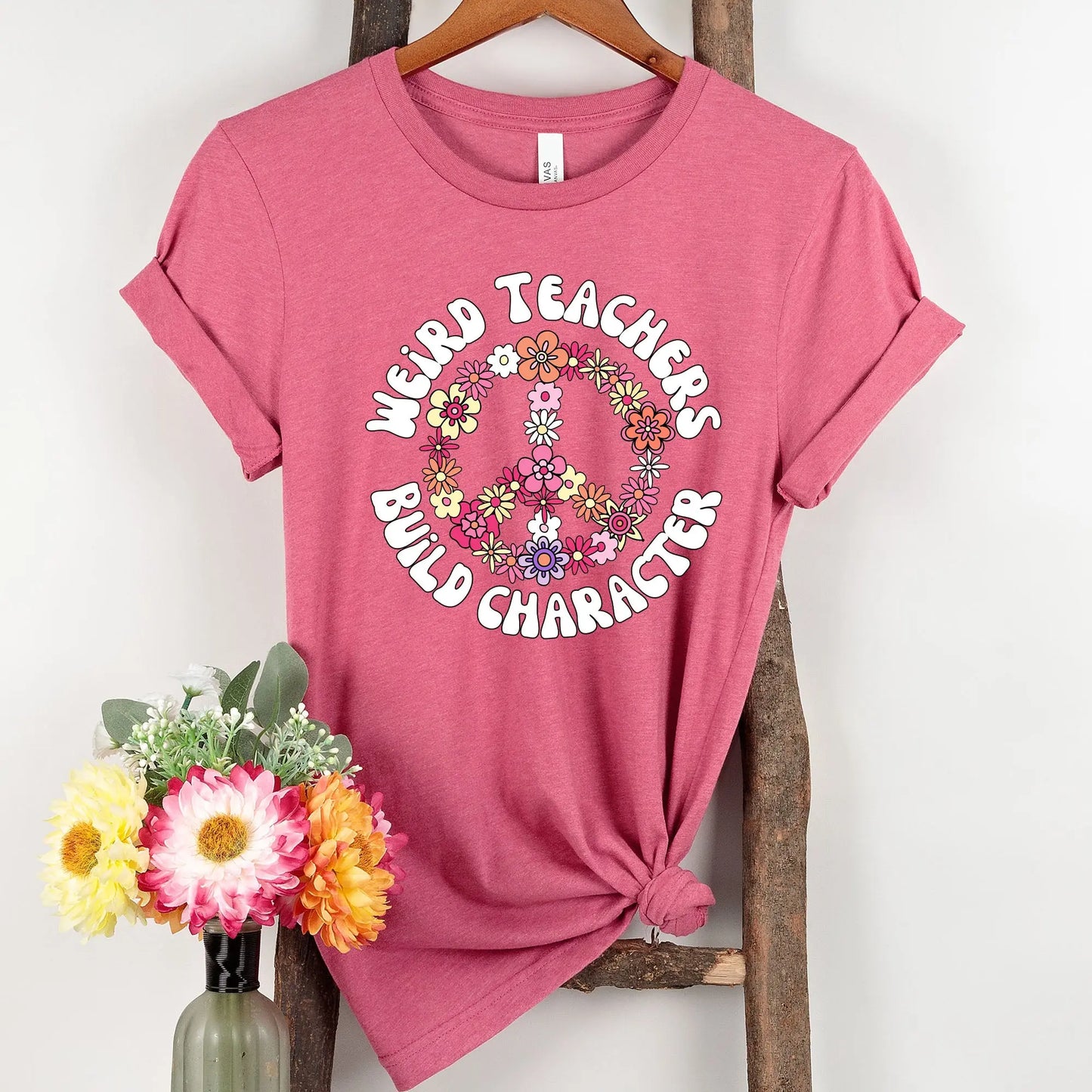 Weird Teachers Build Character t-shirt | Retro Teacher's Shirt Amazing Faith Designs