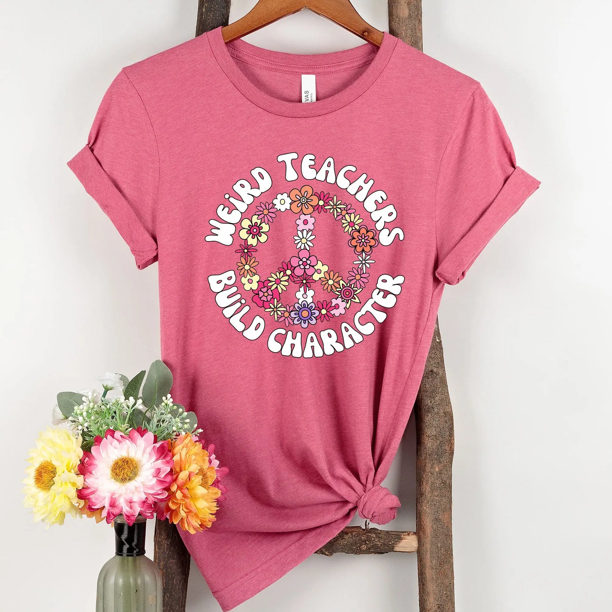 Weird Teachers Build Character t-shirt | Retro Teacher's Shirt Amazing Faith Designs