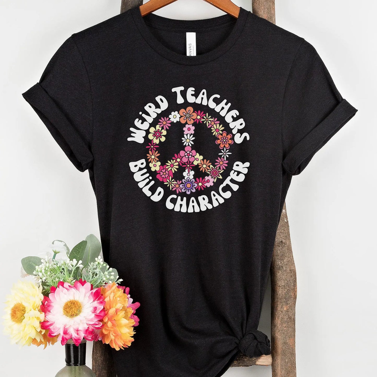 Weird Teachers Build Character t-shirt | Retro Teacher's Shirt Amazing Faith Designs