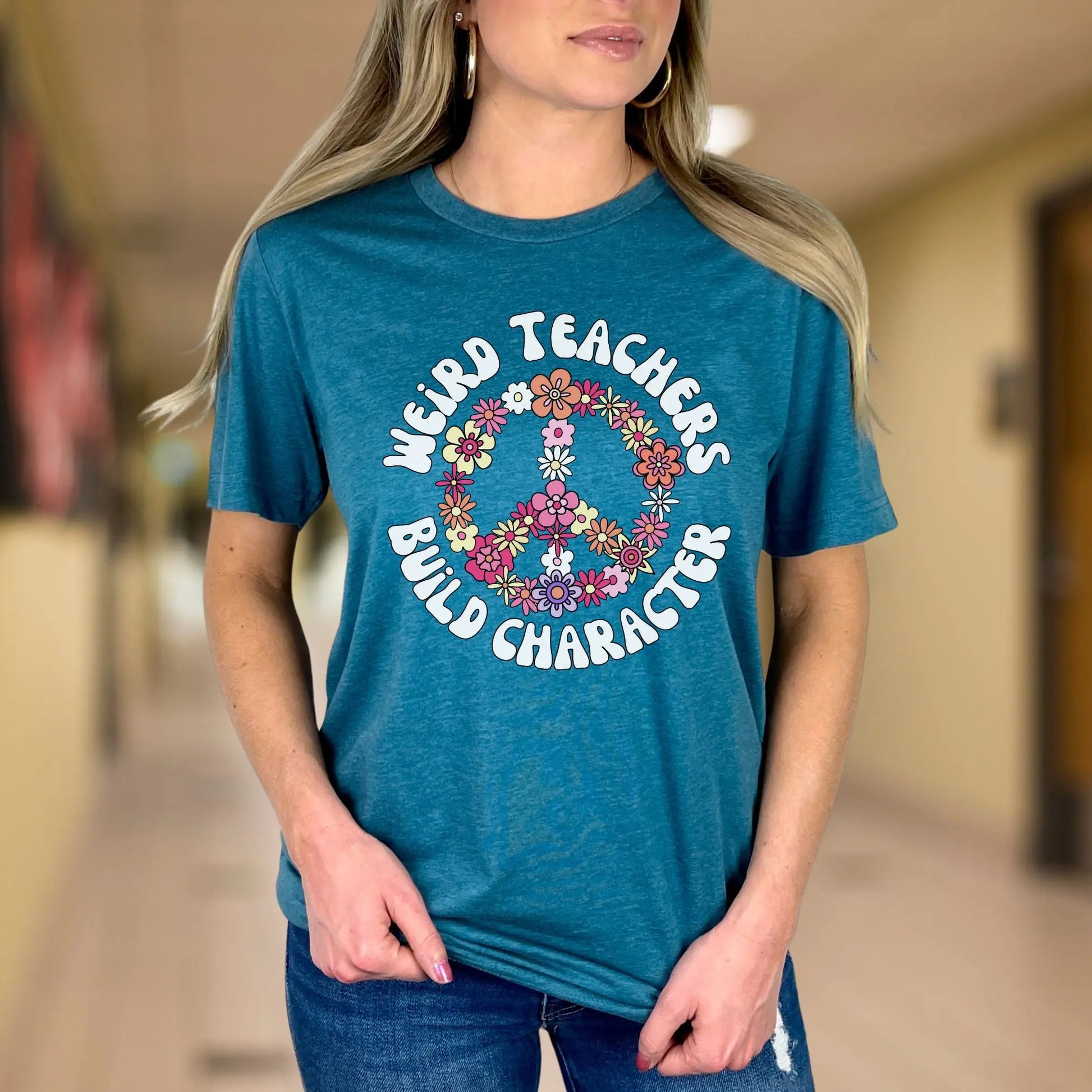 Weird Teachers Build Character t-shirt | Retro Teacher's Shirt Amazing Faith Designs