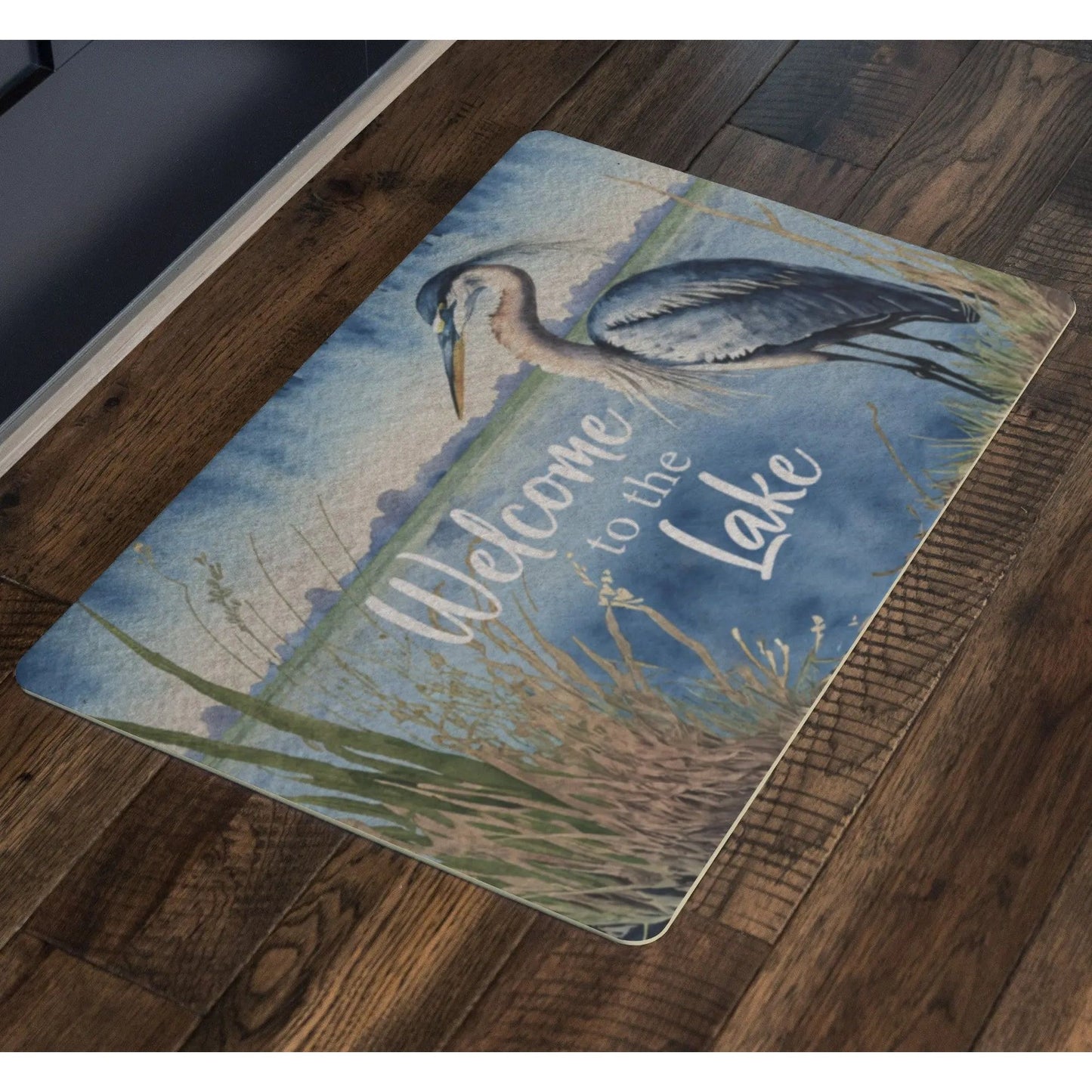 Welcome to the Lake Blue Heron Door Mat teelaunch