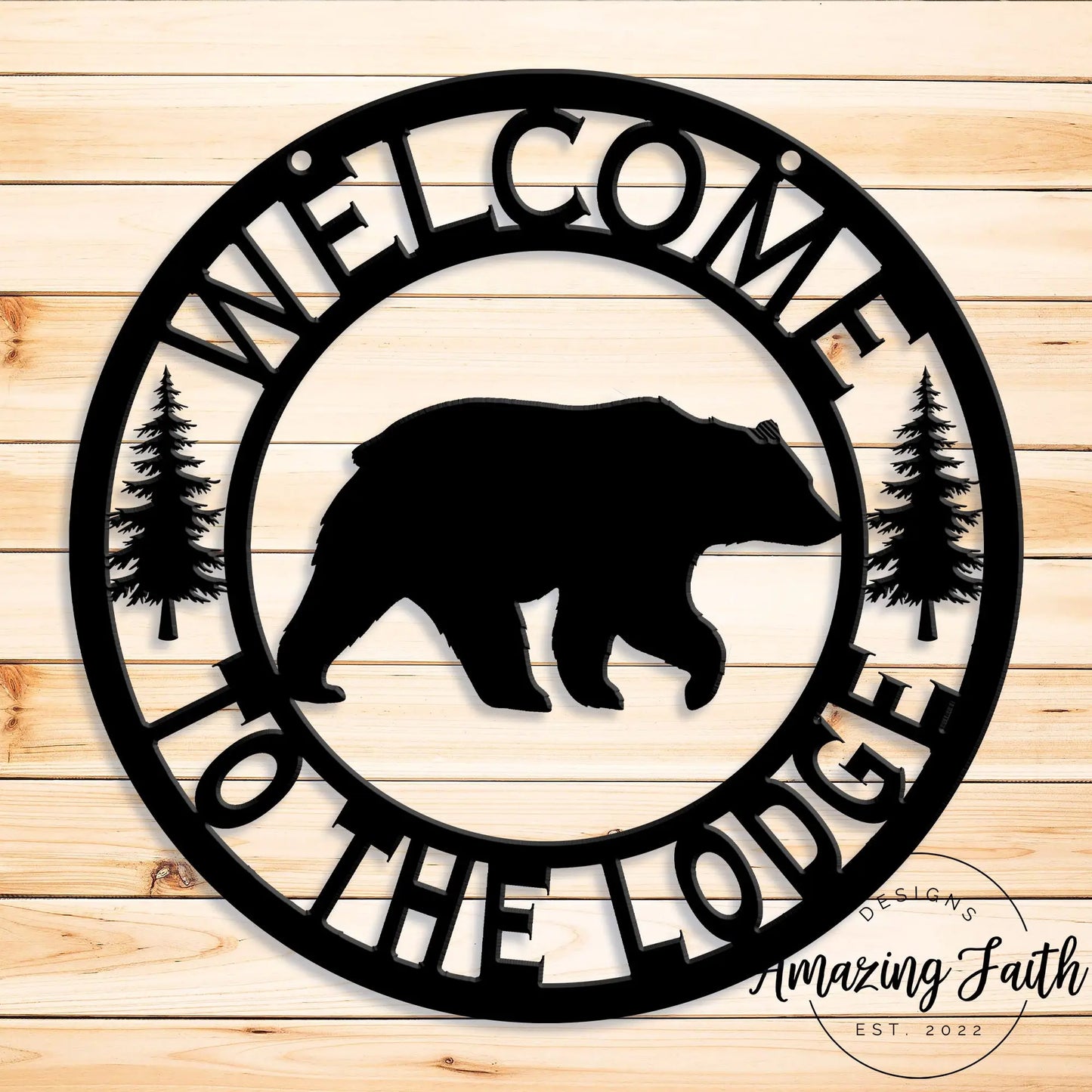 Welcome to the Lodge Metal Sign | Moose, Bear or Fish teelaunch