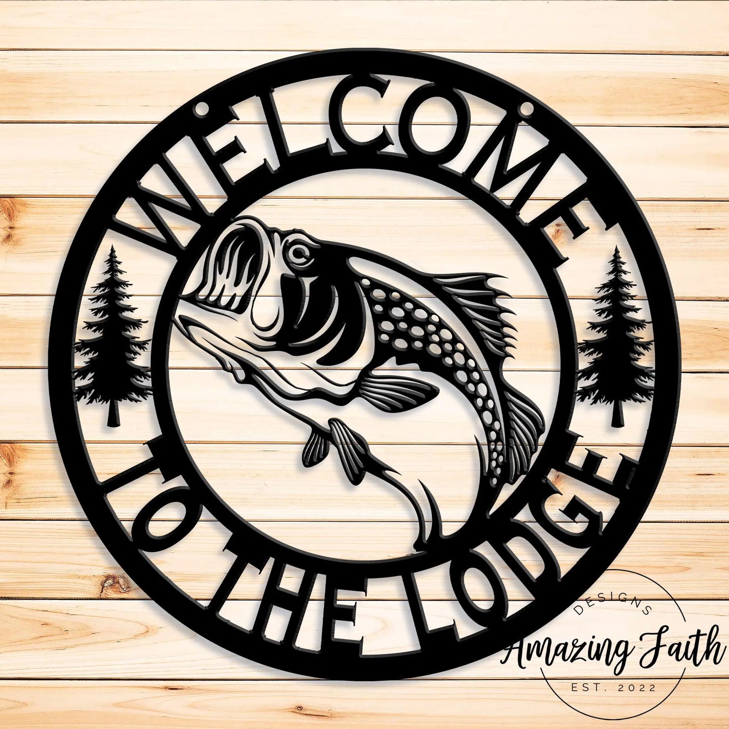 Welcome to the Lodge Metal Sign | Moose, Bear or Fish teelaunch